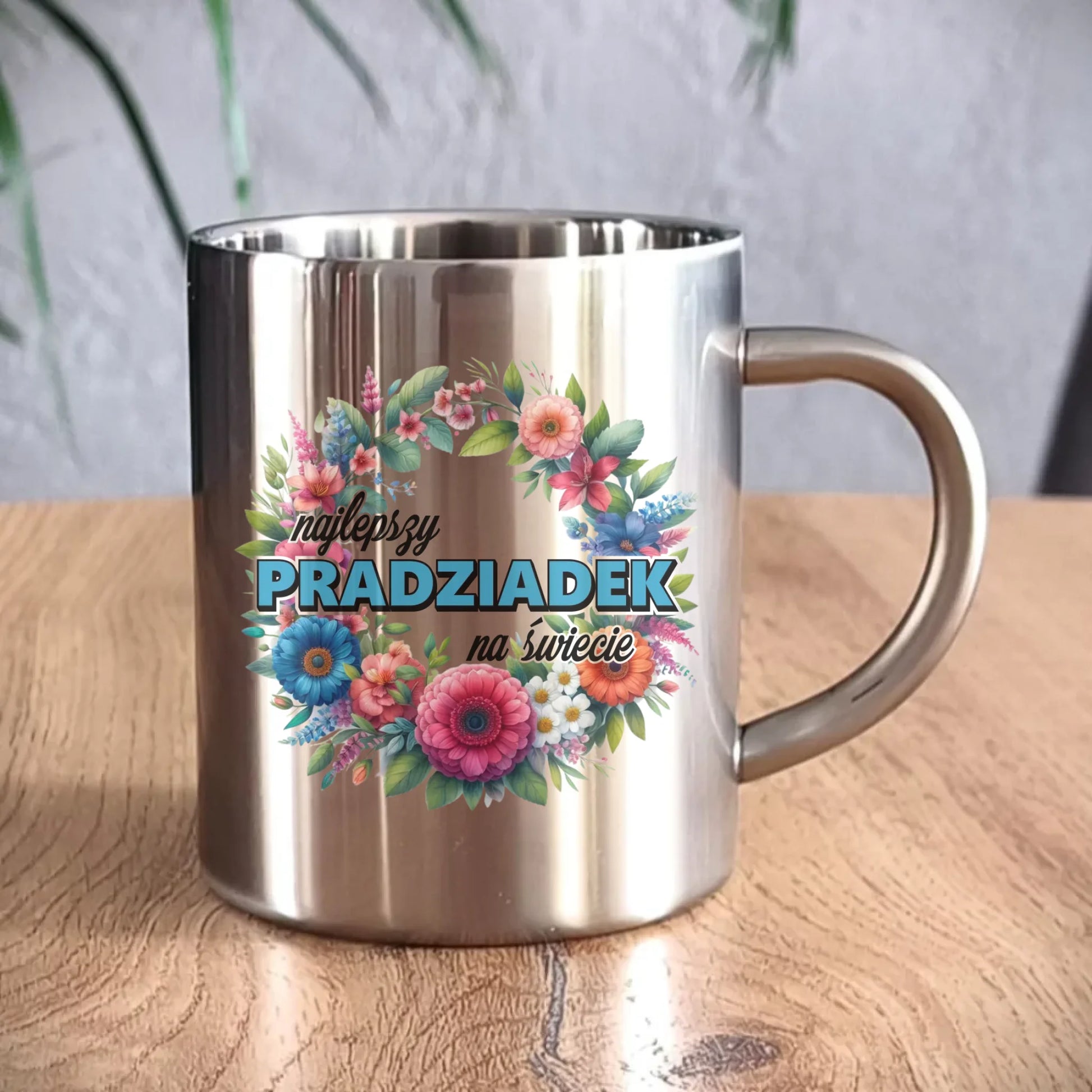 Kubek metalowy dla dziadka - Najlepszy pradziadek na świecie D45 - StoryCups.pl