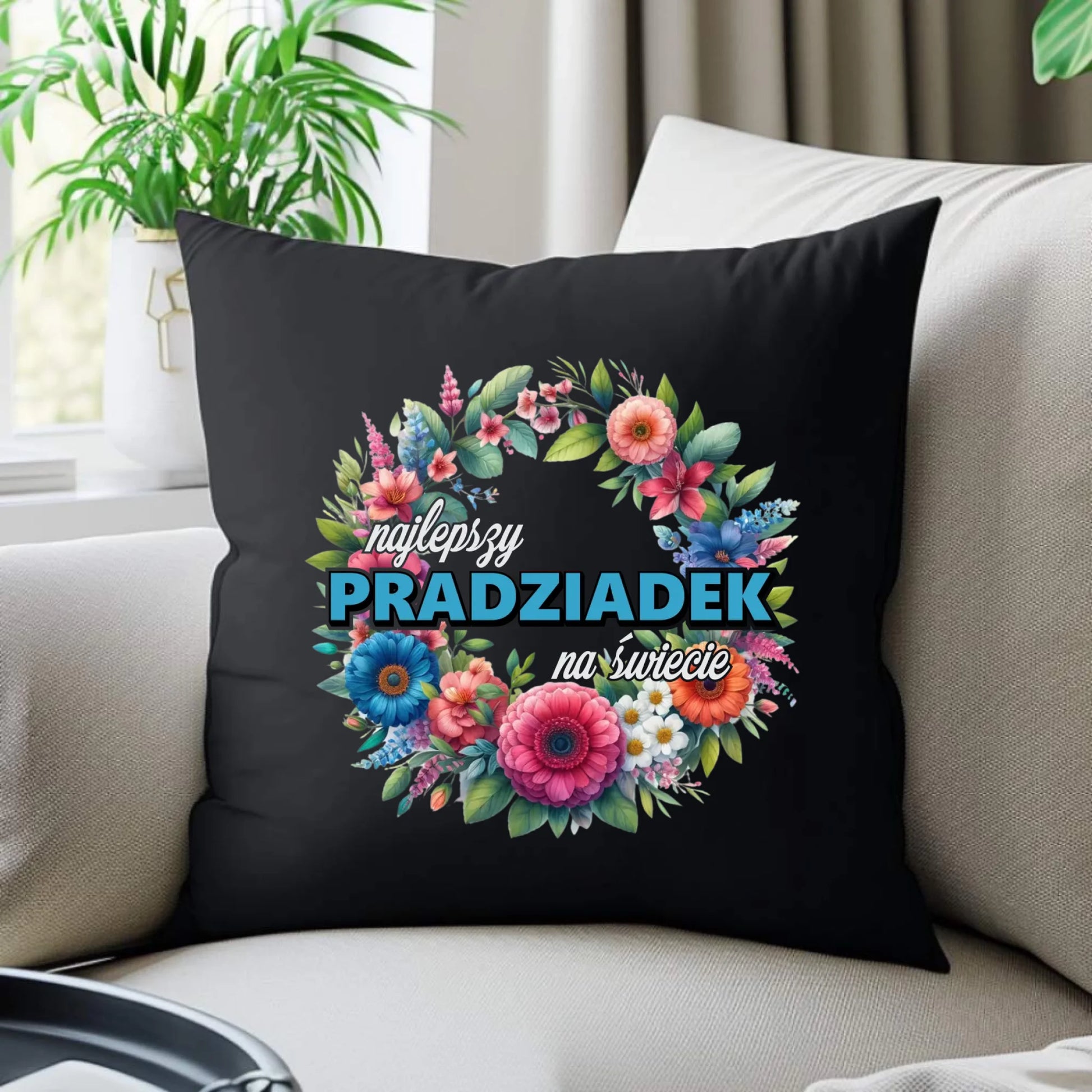 Poduszka dekoracyjna dla dziadka - Najlepszy pradziadek na świecie D45 - StoryCups.pl