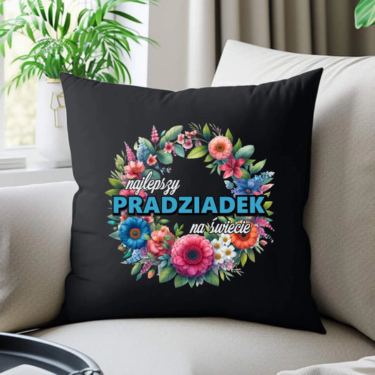 Poduszka dekoracyjna dla dziadka - Najlepszy pradziadek na świecie D45 - StoryCups.pl