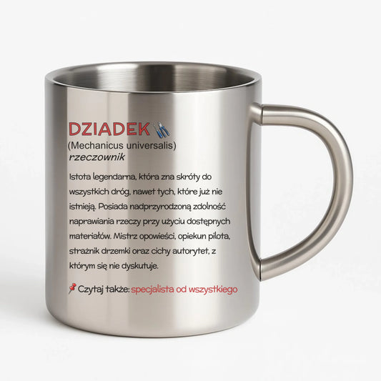 Kubek metalowy dla dziadka - Dziadek śmieszna definicja D43 - StoryCups.pl