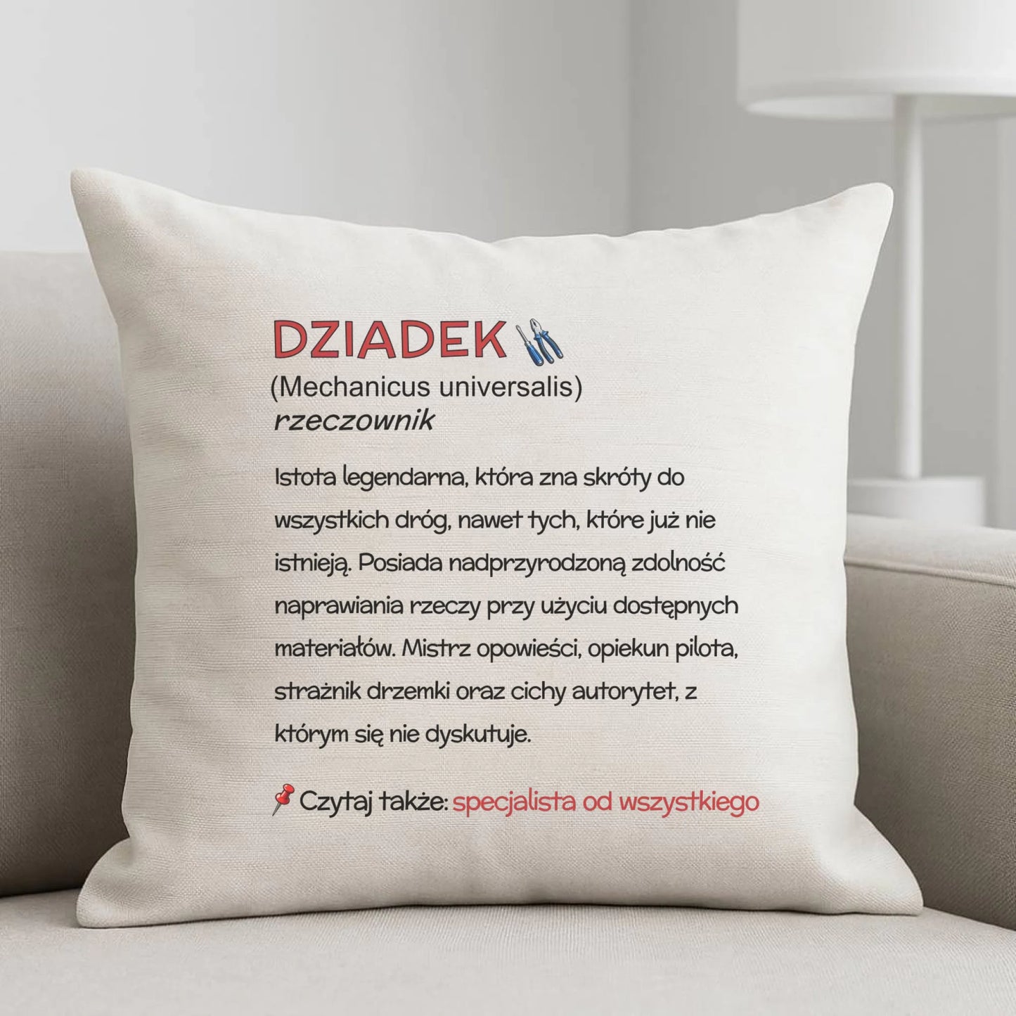 Poduszka dla dziadka - Dziadek śmieszna definicja D43 - StoryCups.pl