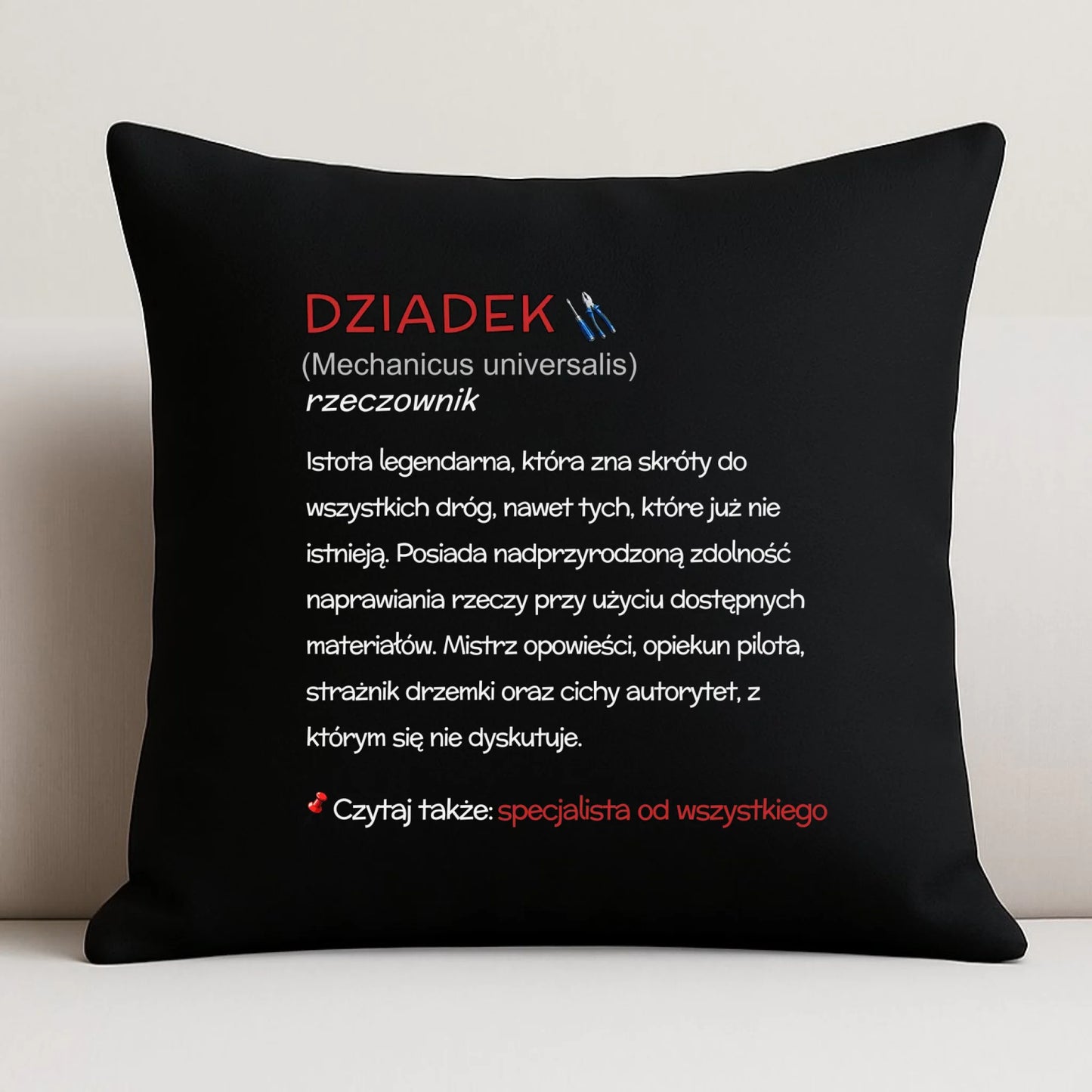 Poduszka dekoracyjna dla dziadka - Dziadek śmieszna definicja D43 - StoryCups.pl