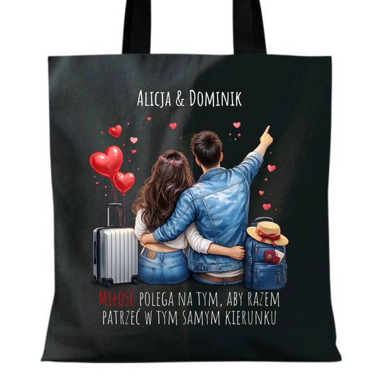 Torba dla par - Para w podróży miłość - personalizowana W12 - StoryCups.pl