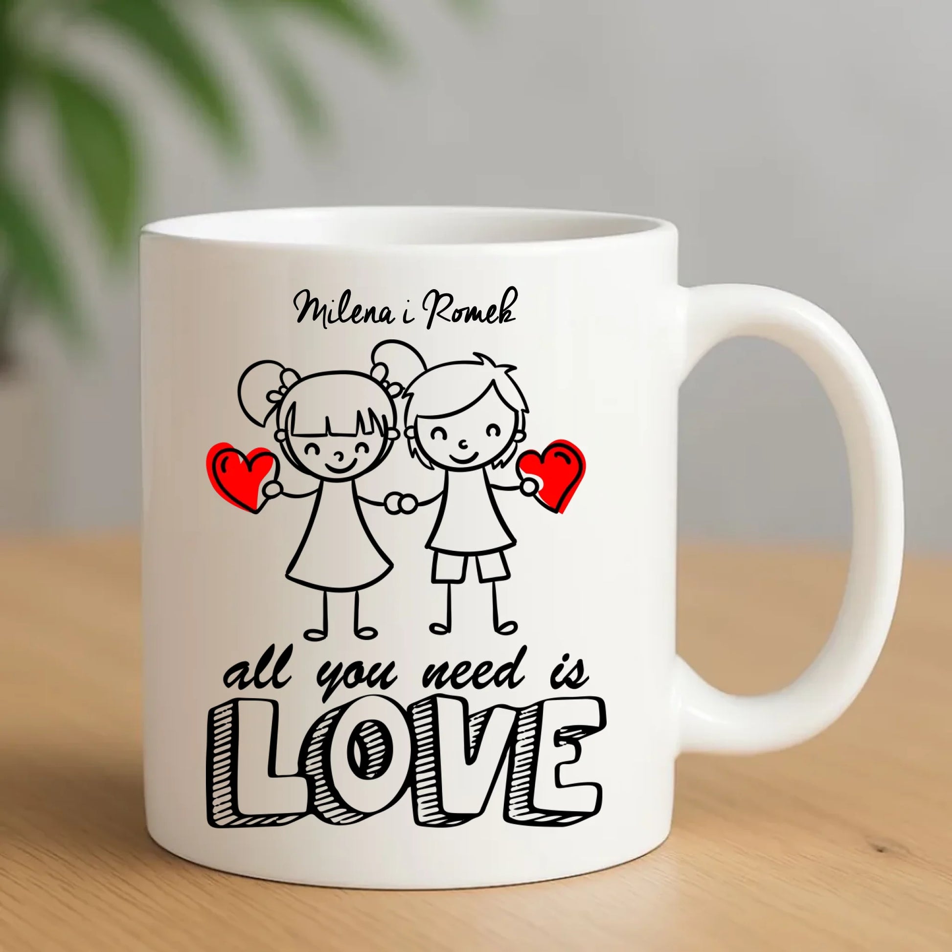Kubek dla par - All You need is love - personalizowany W13 - StoryCups.pl