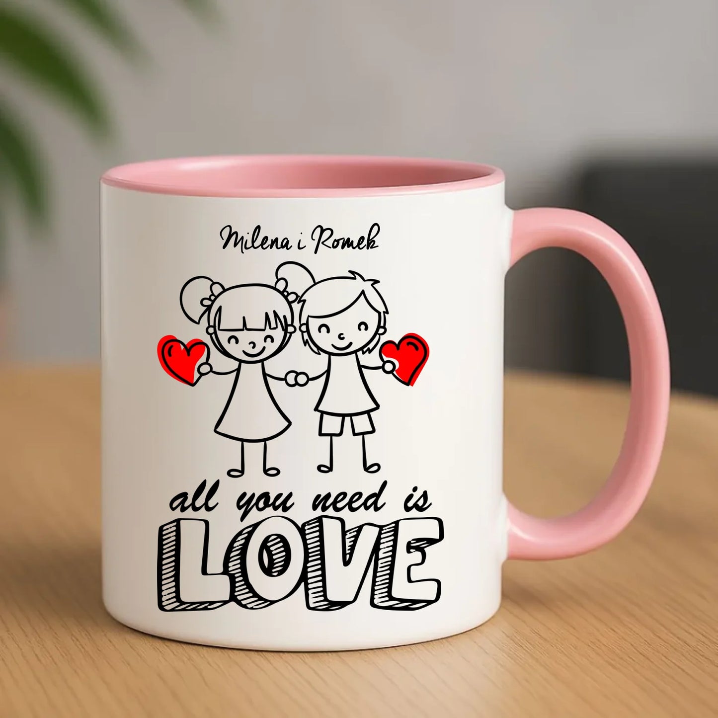 Kubek dla par - All You need is love - personalizowany W13 - StoryCups.pl