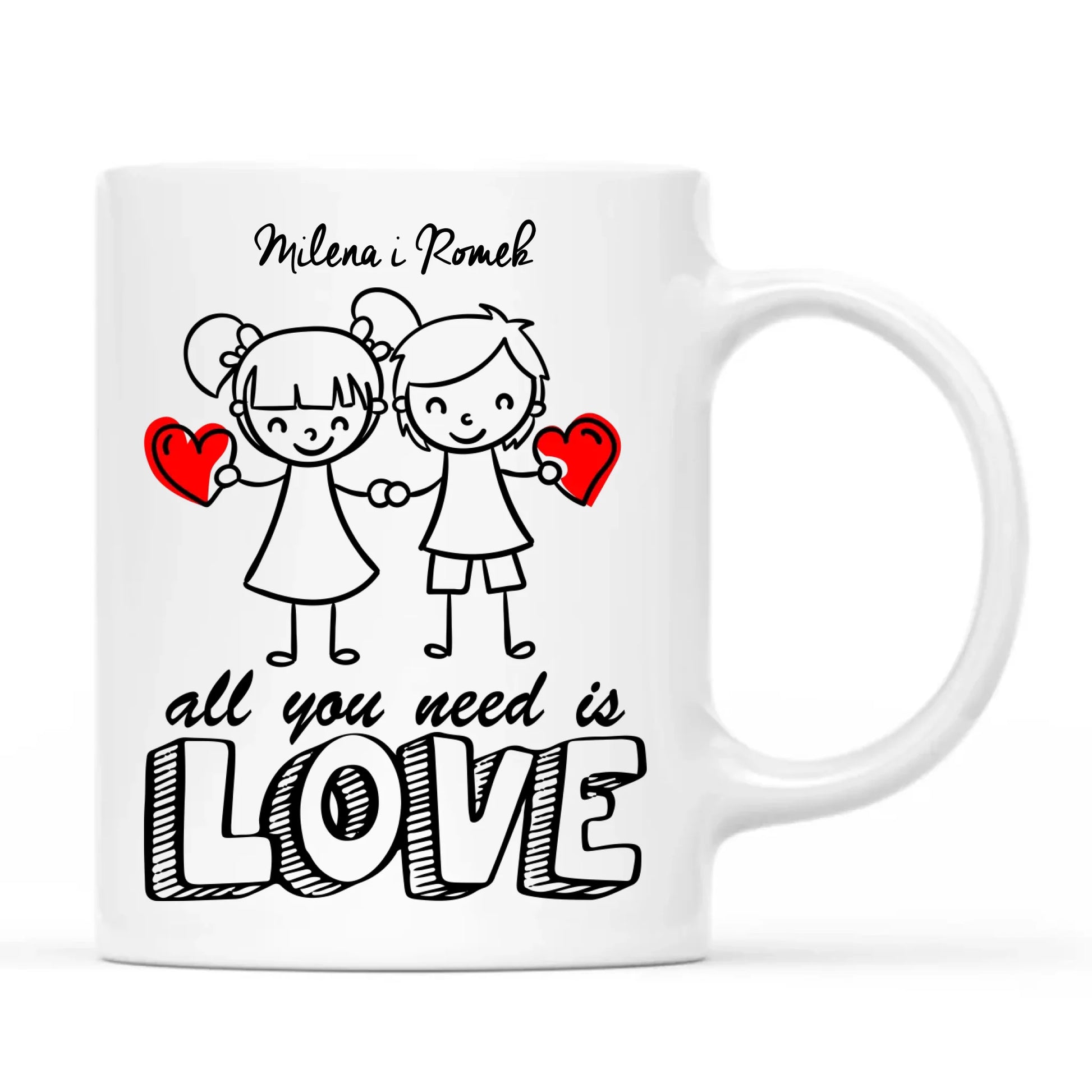 Kubek dla par - All You need is love - personalizowany W13 - StoryCups.pl
