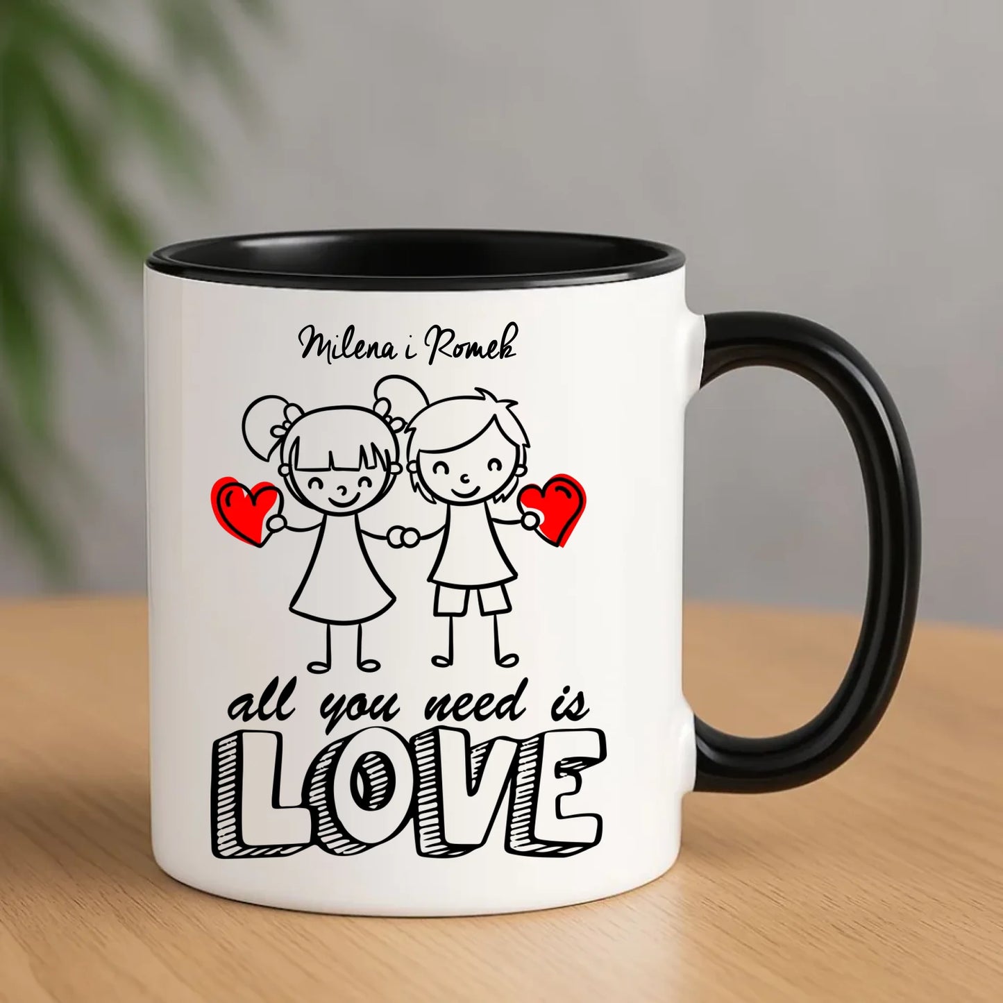 Kubek dla par - All You need is love - personalizowany W13 - StoryCups.pl