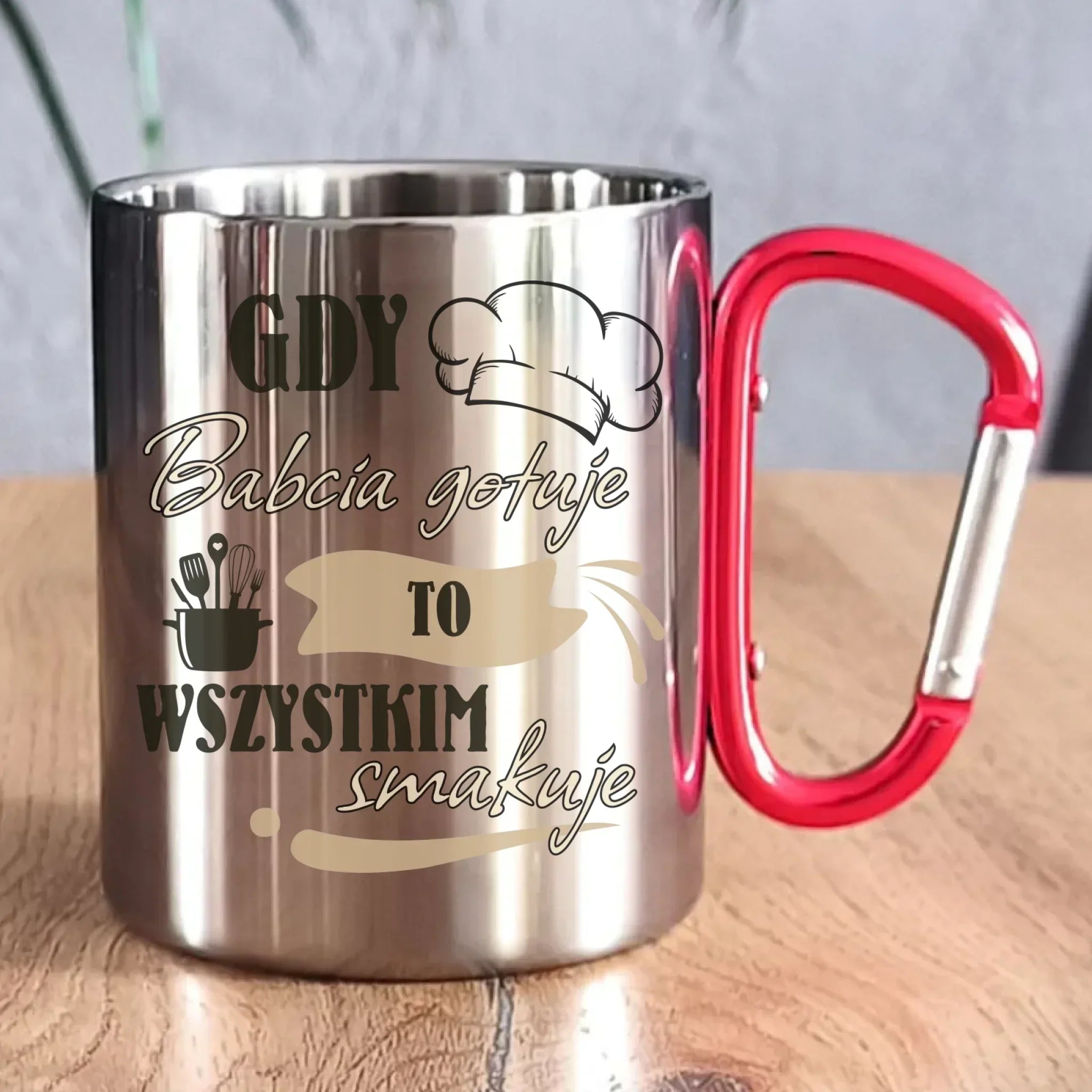 Kubek metalowy dla babci - Gdy babcia gotuje to wszystkim smakuje B36 - StoryCups.pl