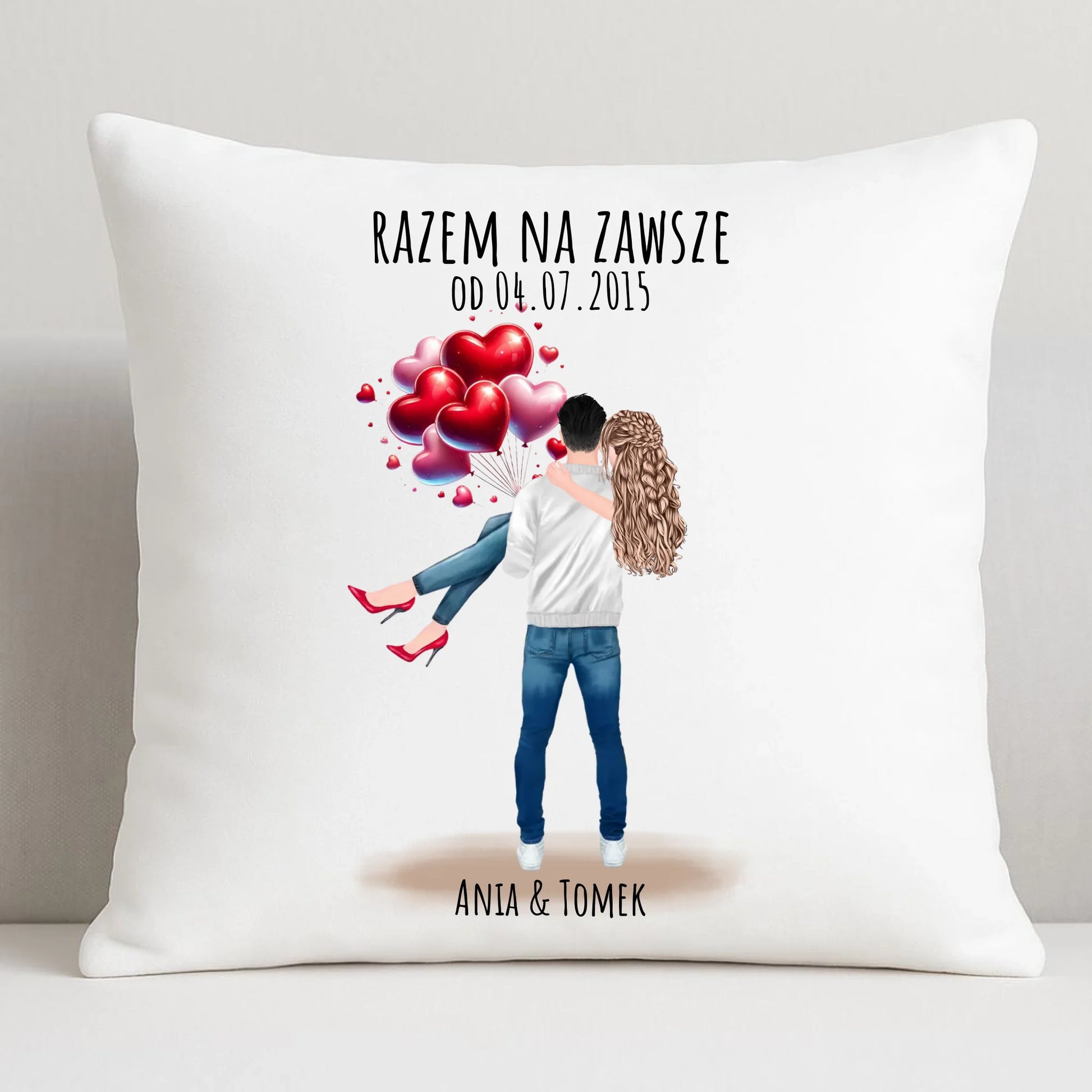 Poduszka dla par na rocznicę - Razem na zawsze - personalizowana W14 - StoryCups.pl