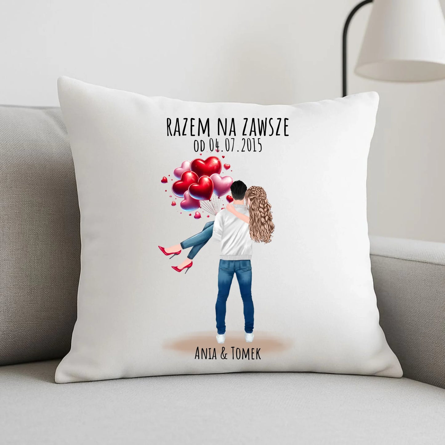 Poduszka dla par na rocznicę - Razem na zawsze - personalizowana W14 - StoryCups.pl