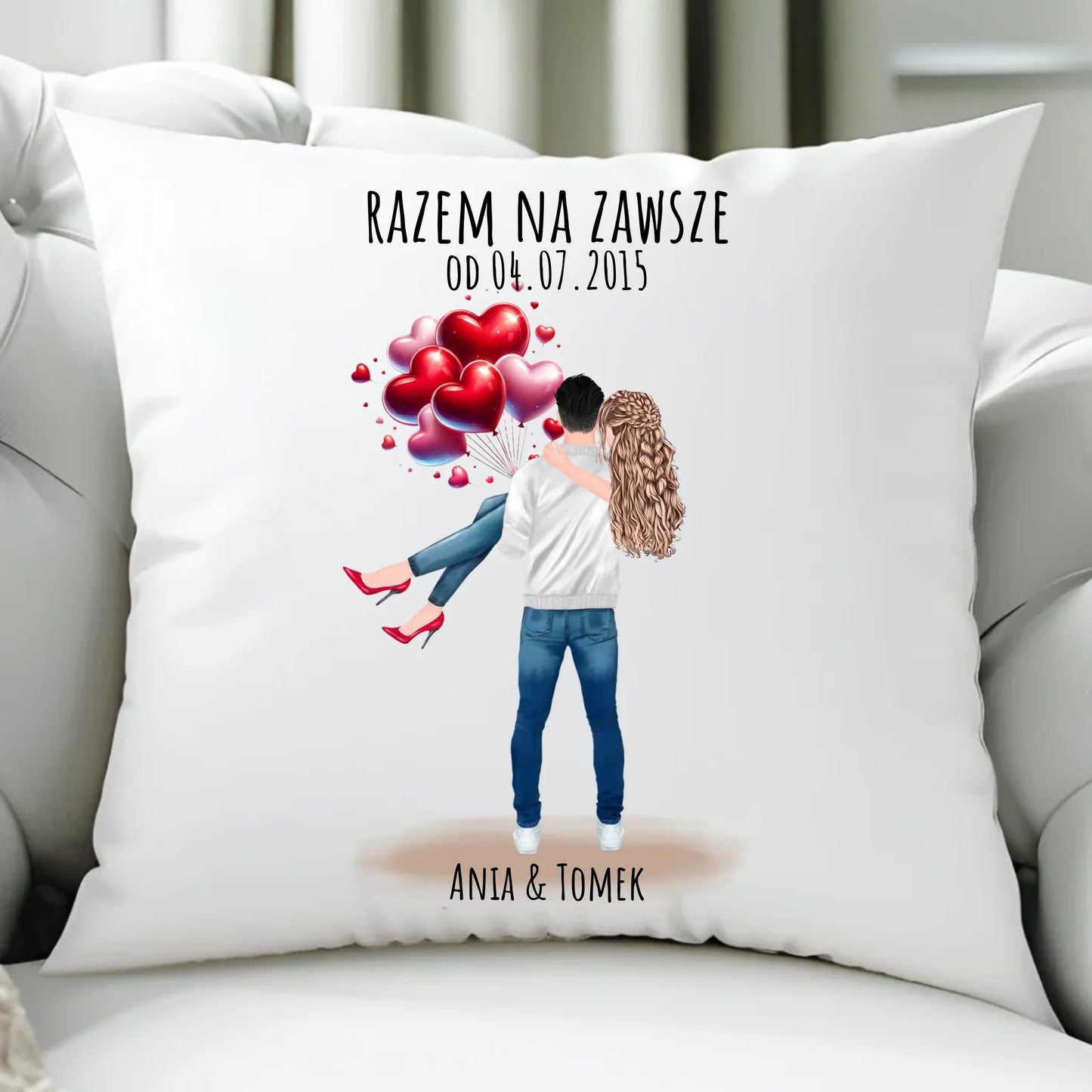 Poduszka dla par na rocznicę - Razem na zawsze - personalizowana W14 - StoryCups.pl