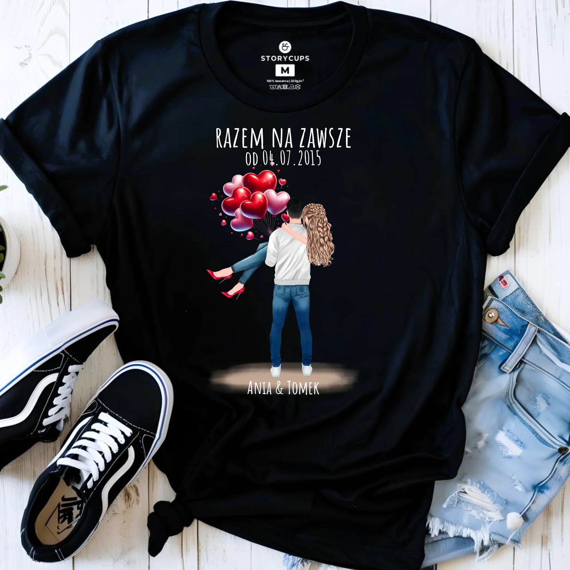 Koszulka damska dla par na rocznicę - Razem na zawsze - personalizowana W14 - StoryCups.pl