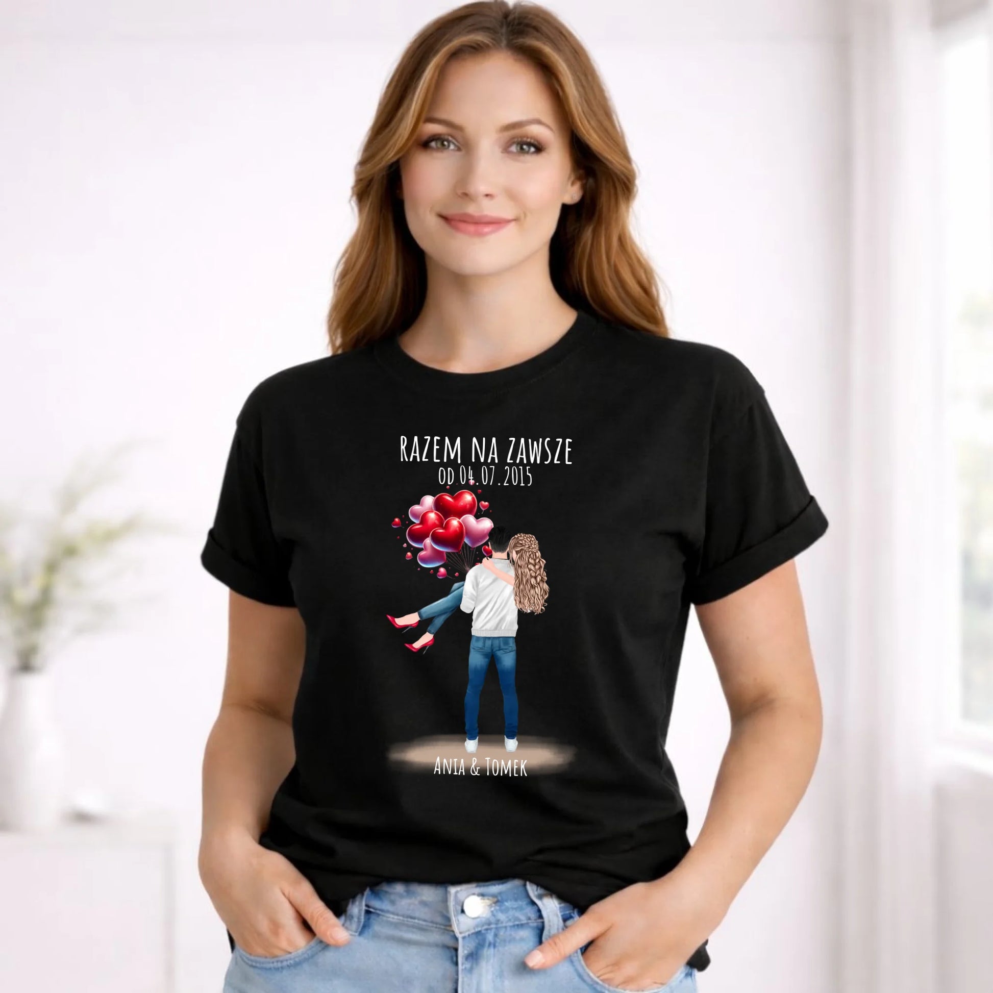 Koszulka damska dla par na rocznicę - Razem na zawsze - personalizowana W14 - StoryCups.pl