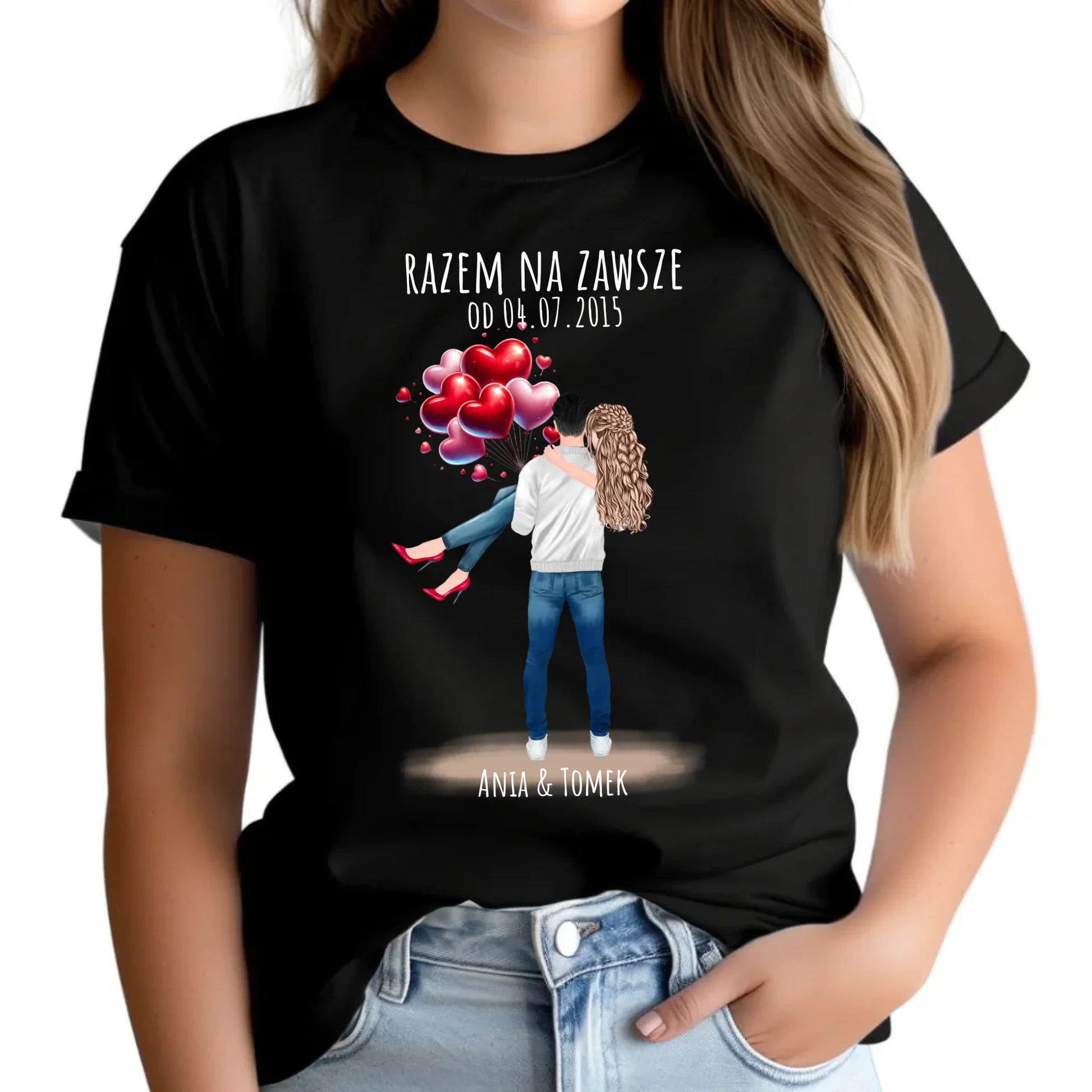 Koszulka damska dla par na rocznicę - Razem na zawsze - personalizowana W14 - StoryCups.pl