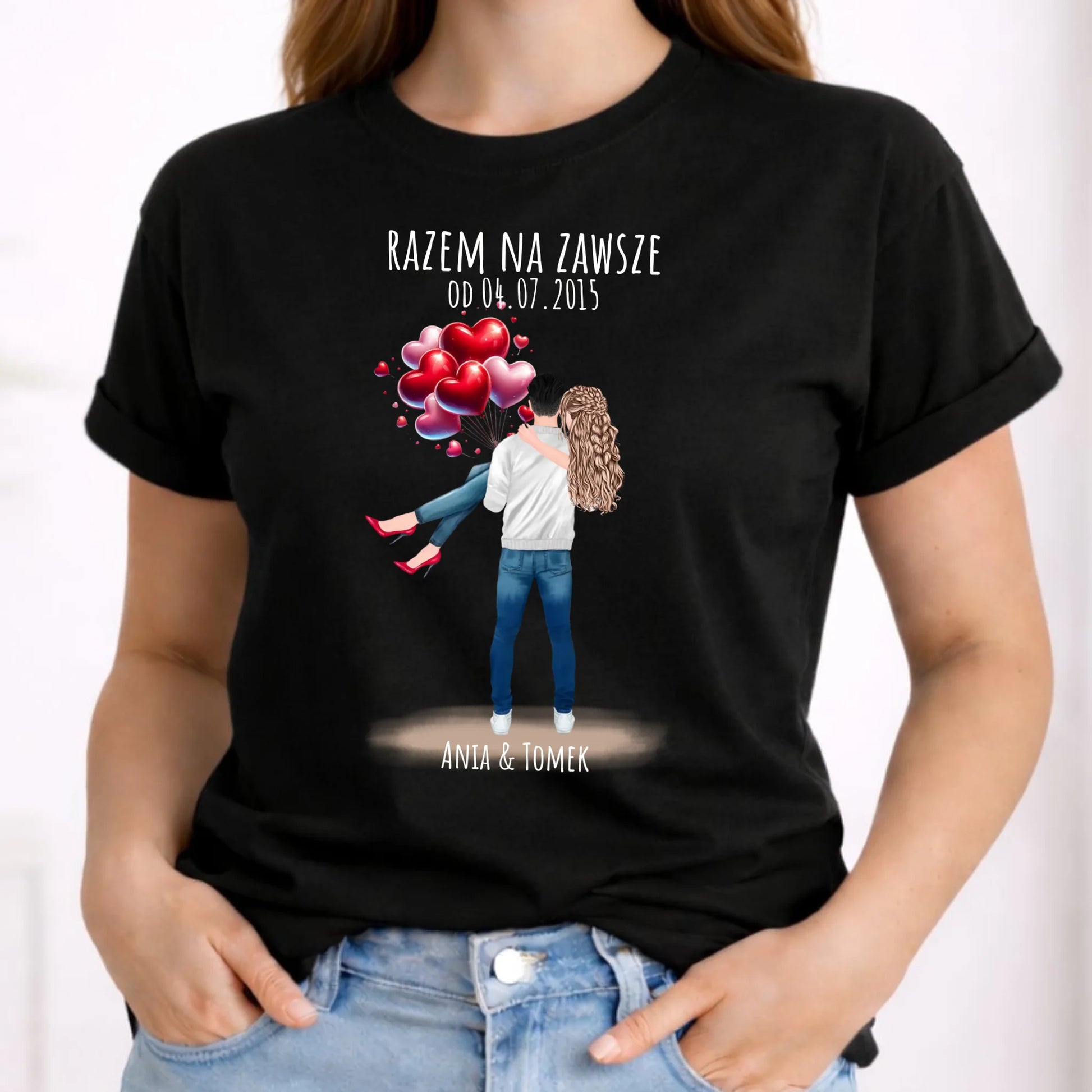 Koszulka damska dla par na rocznicę - Razem na zawsze - personalizowana W14 - StoryCups.pl