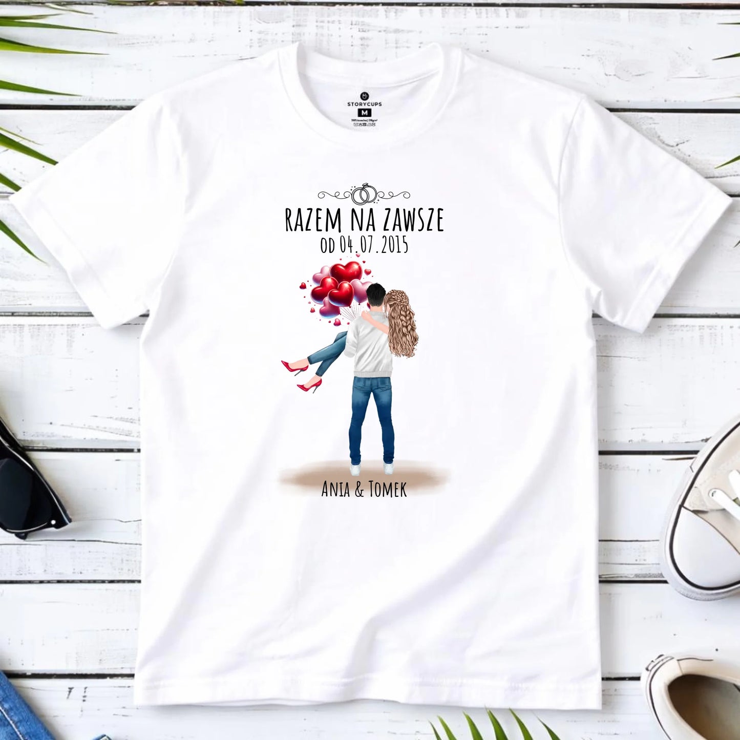 Koszulka męska dla par na rocznicę - Razem na zawsze - personalizowana W14 - StoryCups.pl