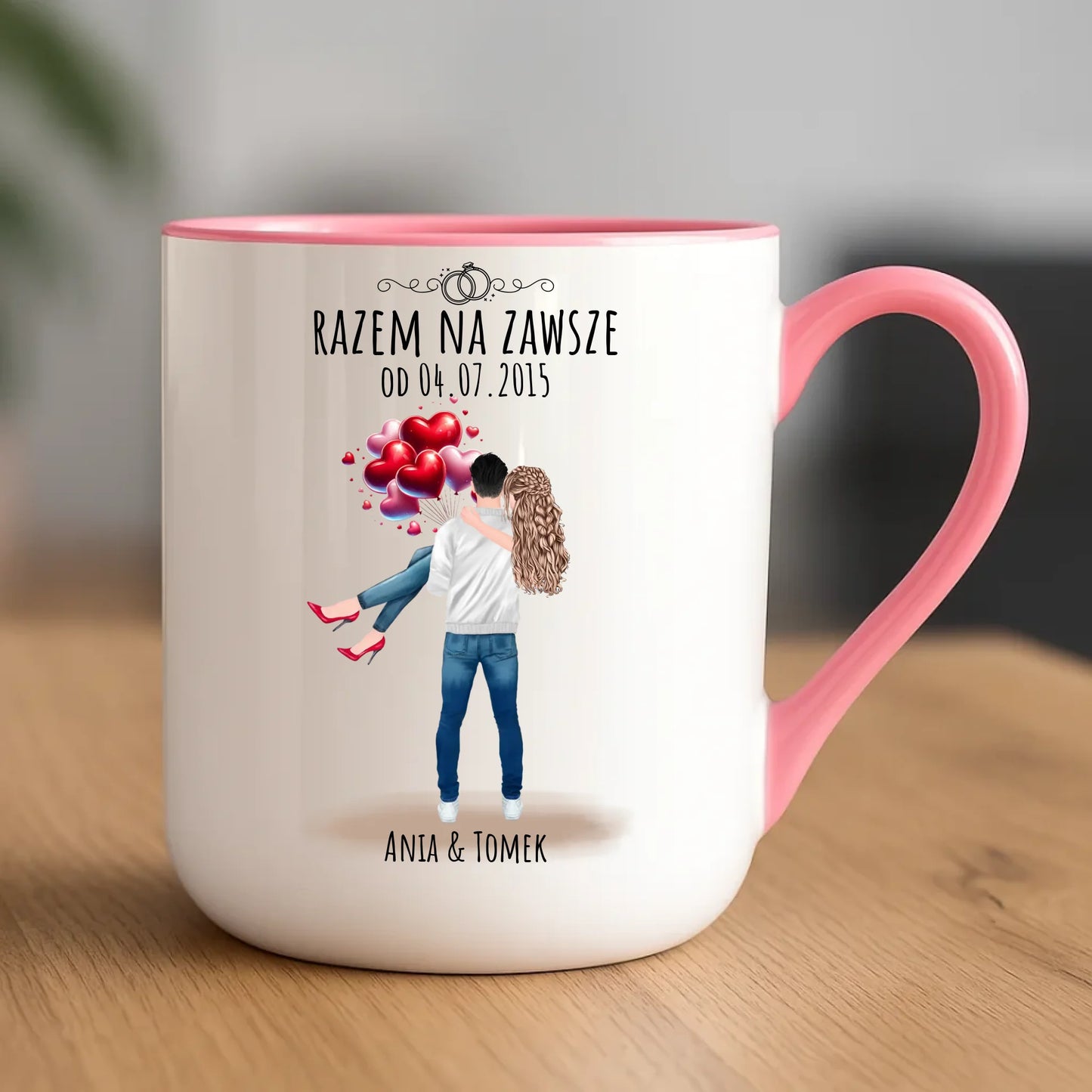 Kubek elegant dla par na rocznicę - Razem na zawsze - personalizowany W14 - StoryCups.pl