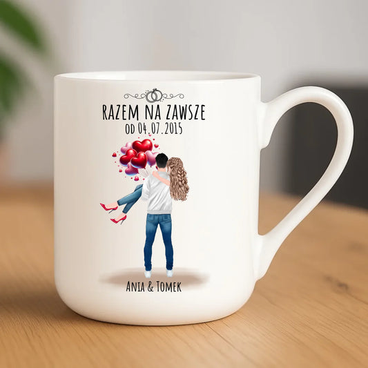 Kubek elegant dla par na rocznicę - Razem na zawsze - personalizowany W14 - StoryCups.pl