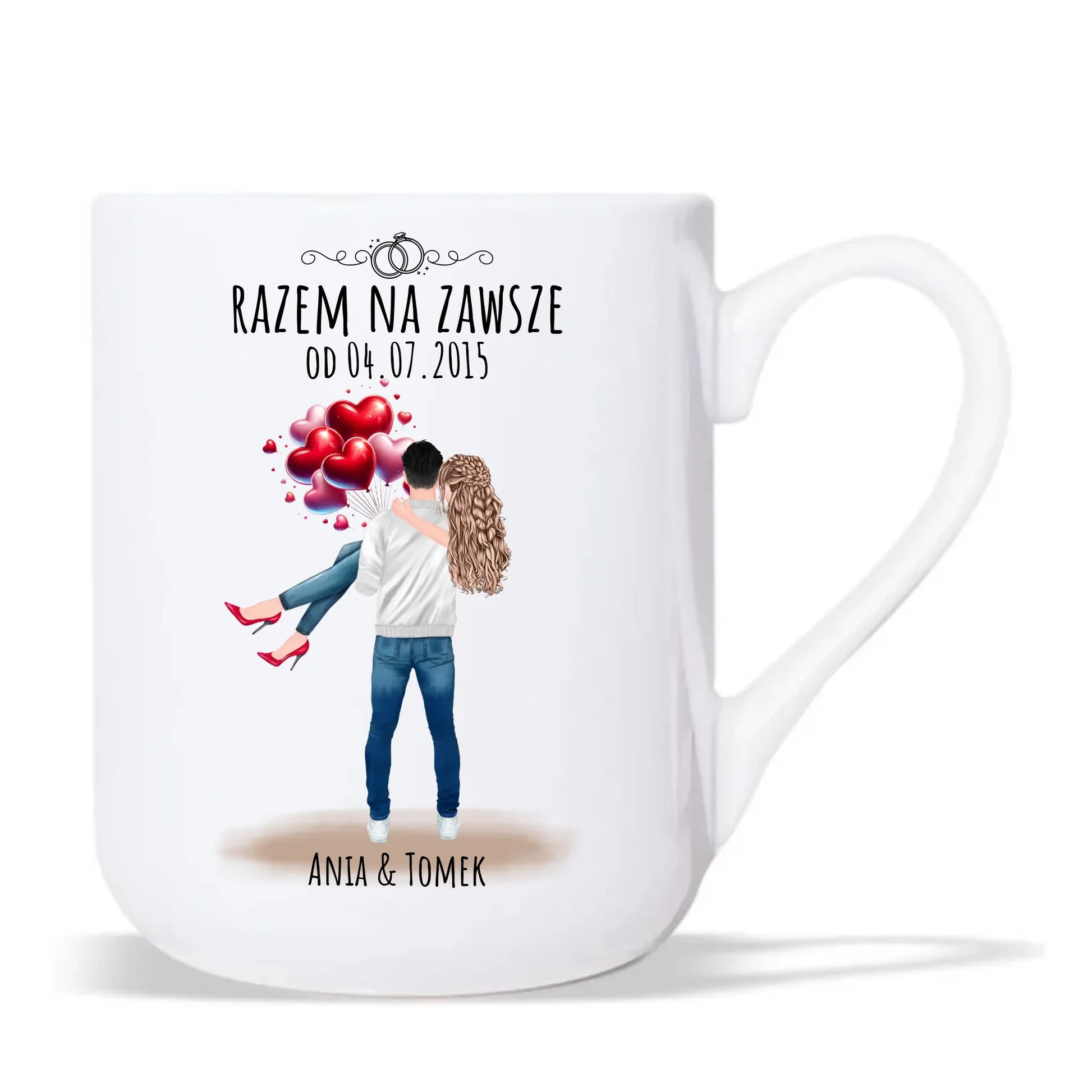 Kubek elegant dla par na rocznicę - Razem na zawsze - personalizowany W14 - StoryCups.pl