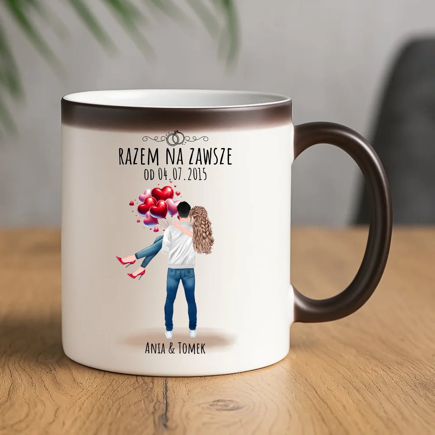 Kubek magiczny dla par na rocznicę - Razem na zawsze - personalizowany W14 - StoryCups.pl