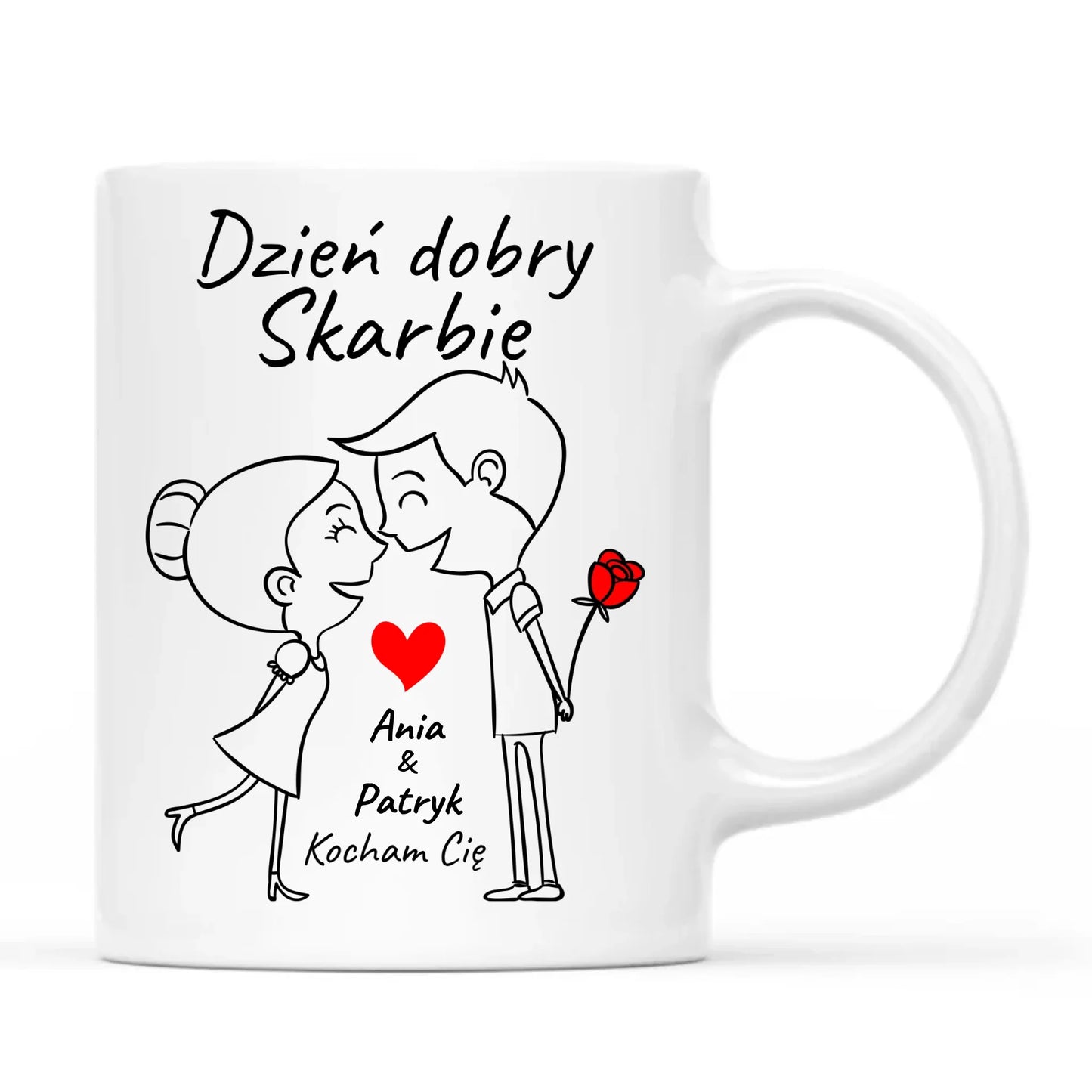 Kubek dla par - Dzień dobry Skarbie - personalizowany W15 - StoryCups.pl