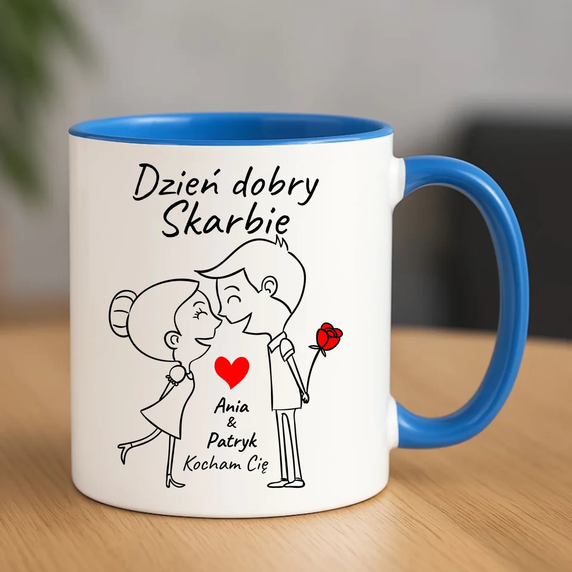 Kubek dla par - Dzień dobry Skarbie - personalizowany W15 - StoryCups.pl