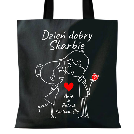 Torba dla dla par - Dzień dobry Skarbie - personalizowana W15 - StoryCups.pl