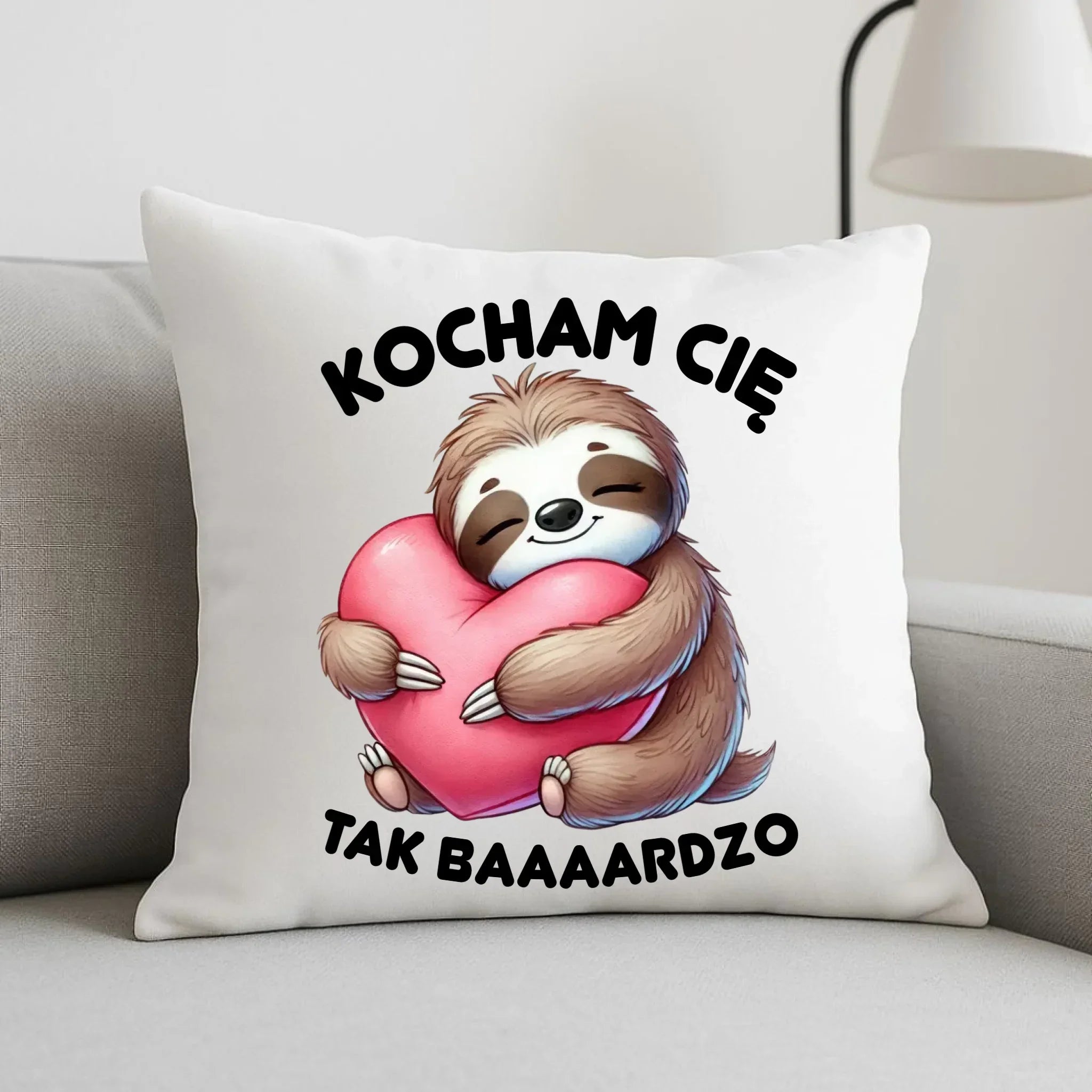 Poduszka dla - Leniwiec Kocham Cię tak baaaardzo W16 - StoryCups.pl