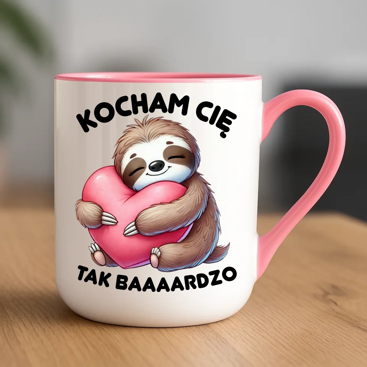 Kubek elegant - Leniwiec Kocham Cię tak baaaardzo W16 - StoryCups.pl