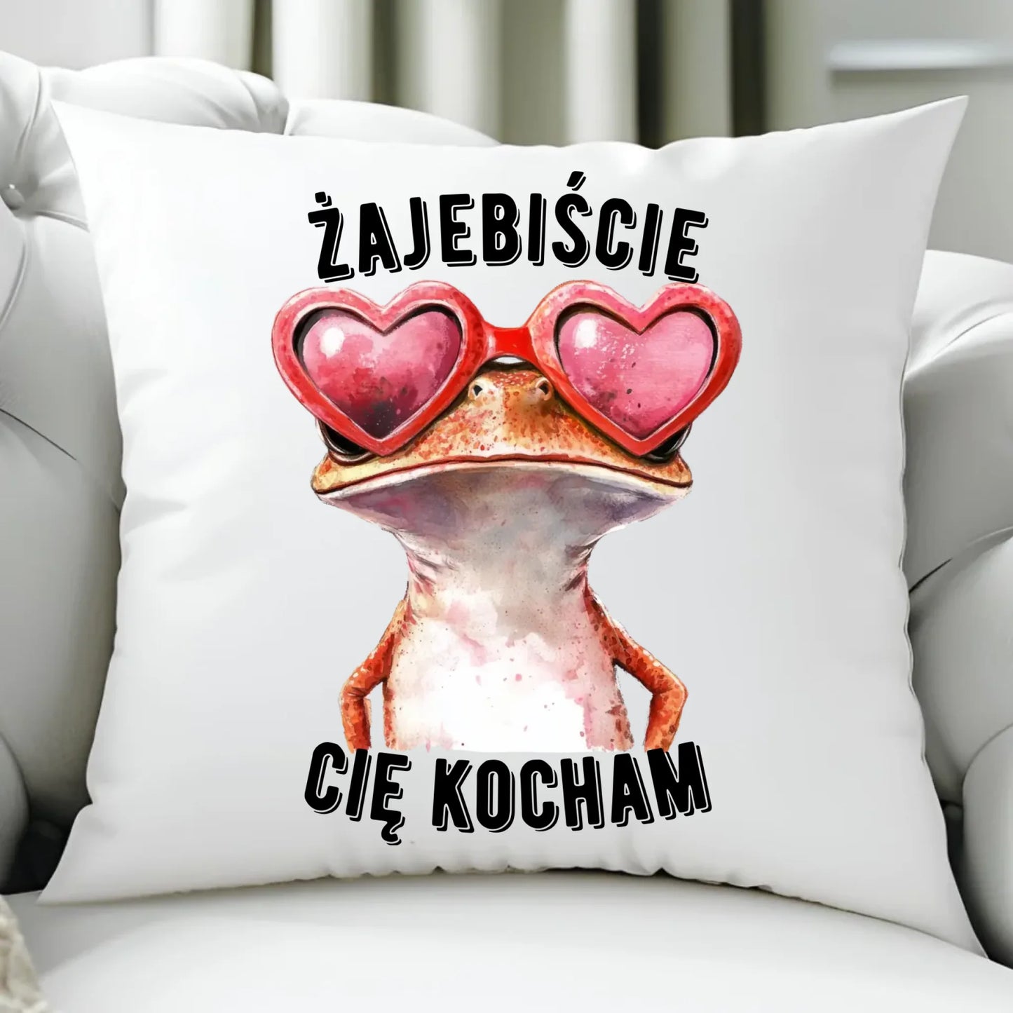 Poduszka dla par - Żajebiście Cię Kocham Żaba W17 - StoryCups.pl