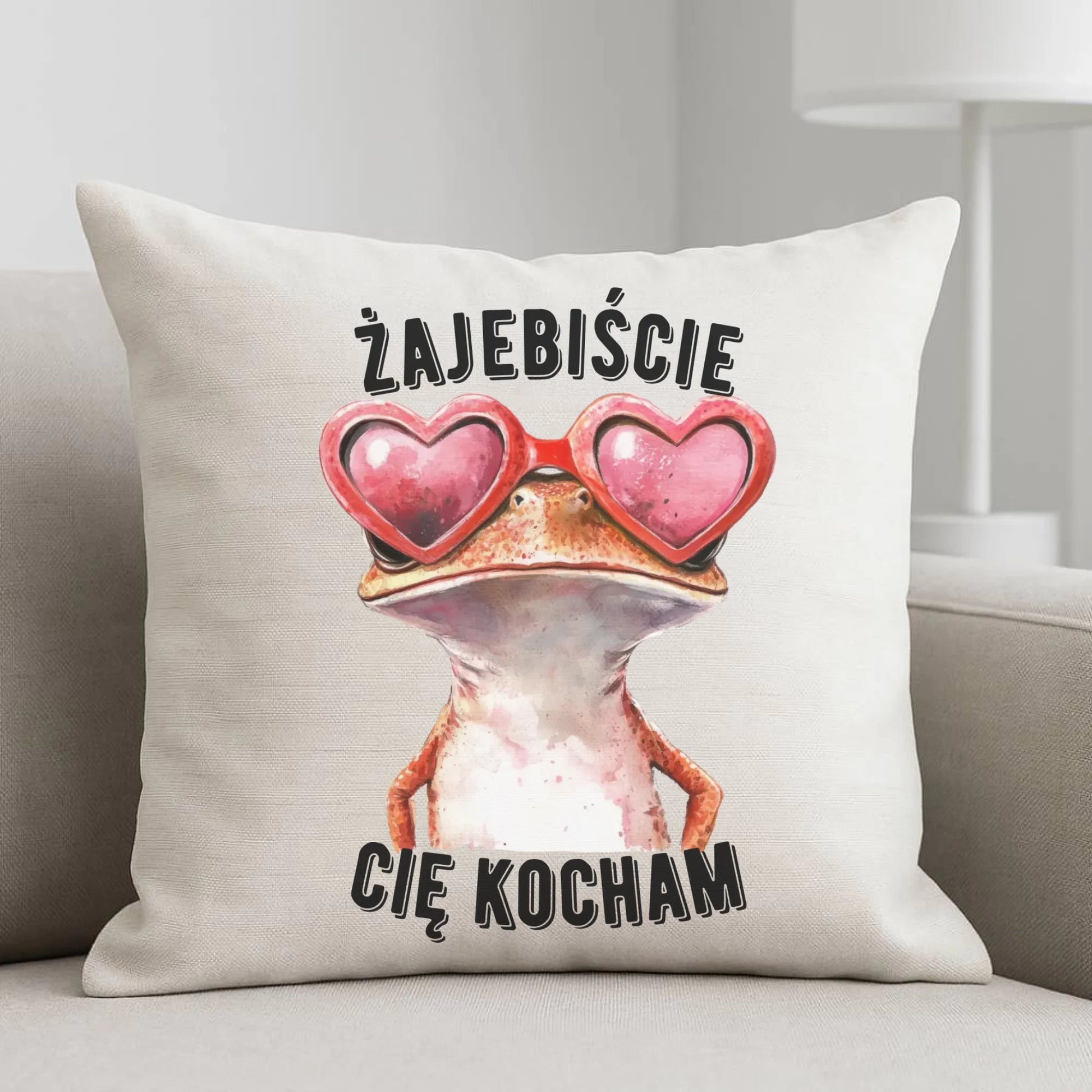 Poduszka dla par - Żajebiście Cię Kocham Żaba W17 - StoryCups.pl