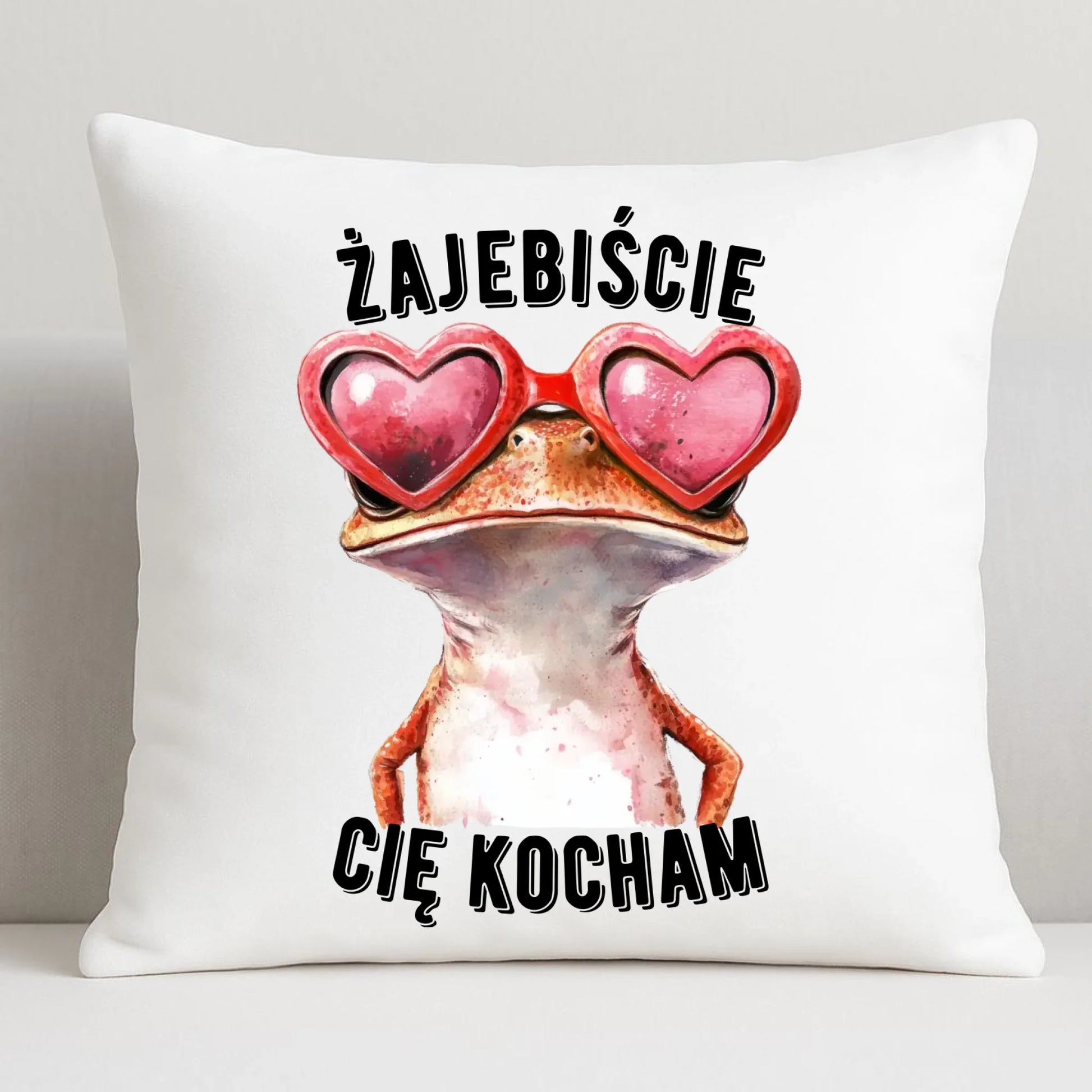 Poduszka dla par - Żajebiście Cię Kocham Żaba W17 - StoryCups.pl