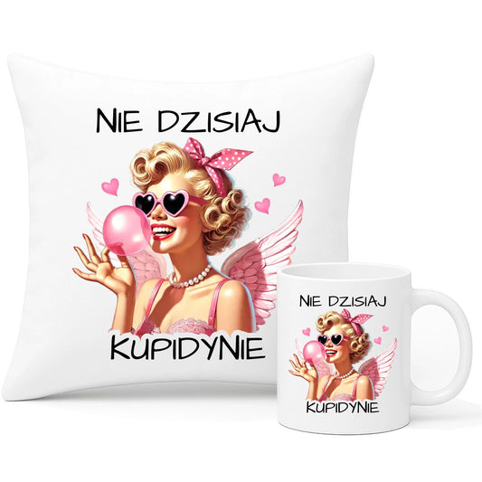 Zestaw poduszka i kubek na Walentynki dla singielki - Nie dzisiaj W18 - StoryCups.pl