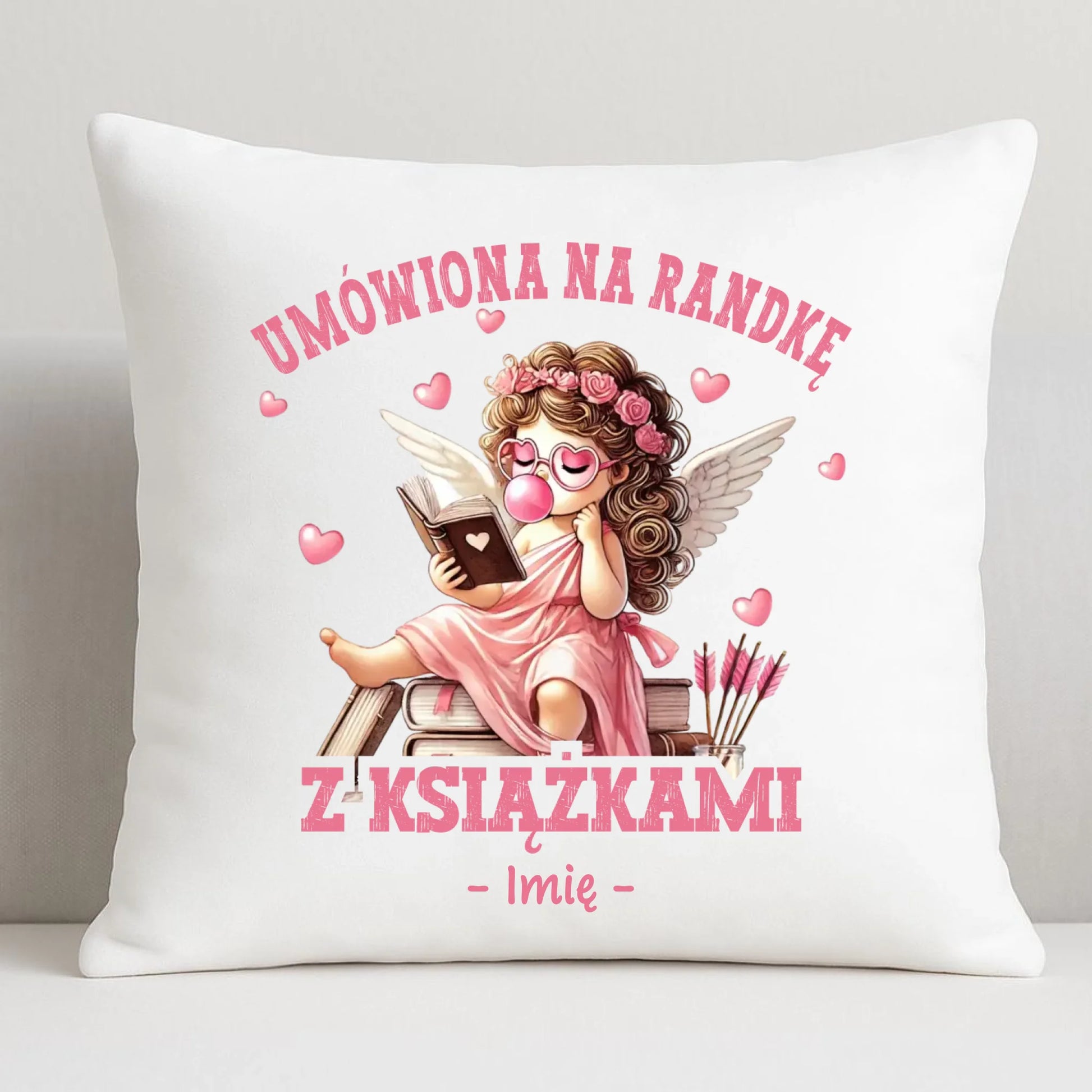 Poduszka dla czytelniczki – Umówiona na randkę z książkami - personalizowana W19 - StoryCups.pl