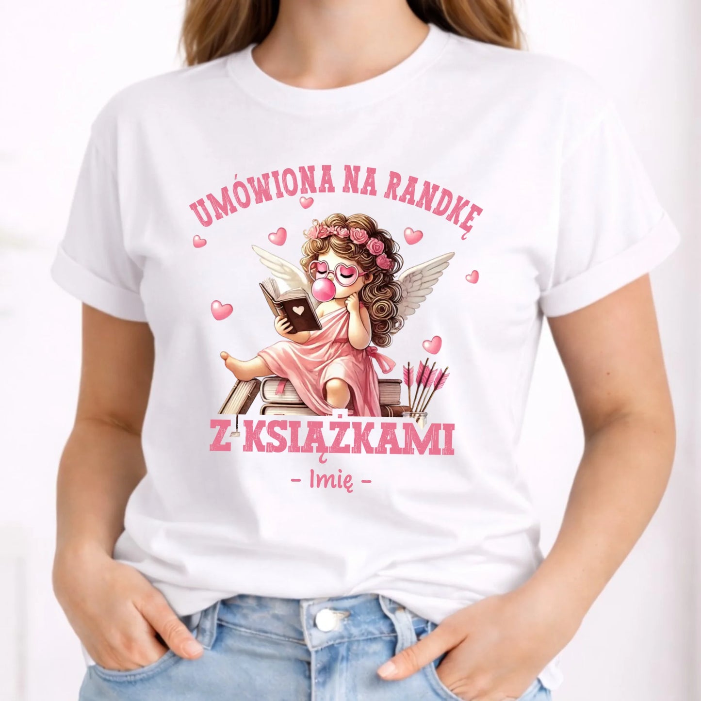 Koszulka damska dla czytelniczki – Umówiona na randkę z książkami - personalizowana W19 - StoryCups.pl