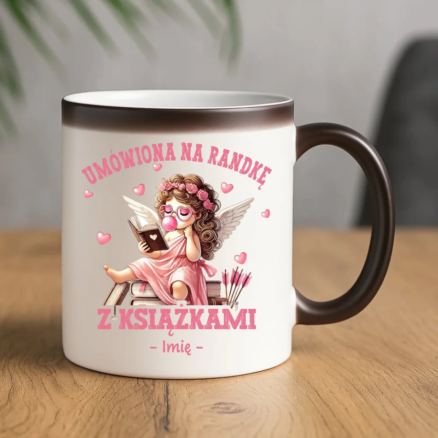 Kubek magiczny dla czytelniczki – Umówiona na randkę z książkami - personalizowany W19 - StoryCups.pl