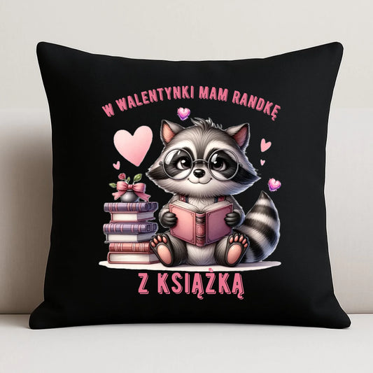 Poduszka dekoracyjna na Walentynki dla mola książkowego – Mam randkę z książką W20 - StoryCups.pl