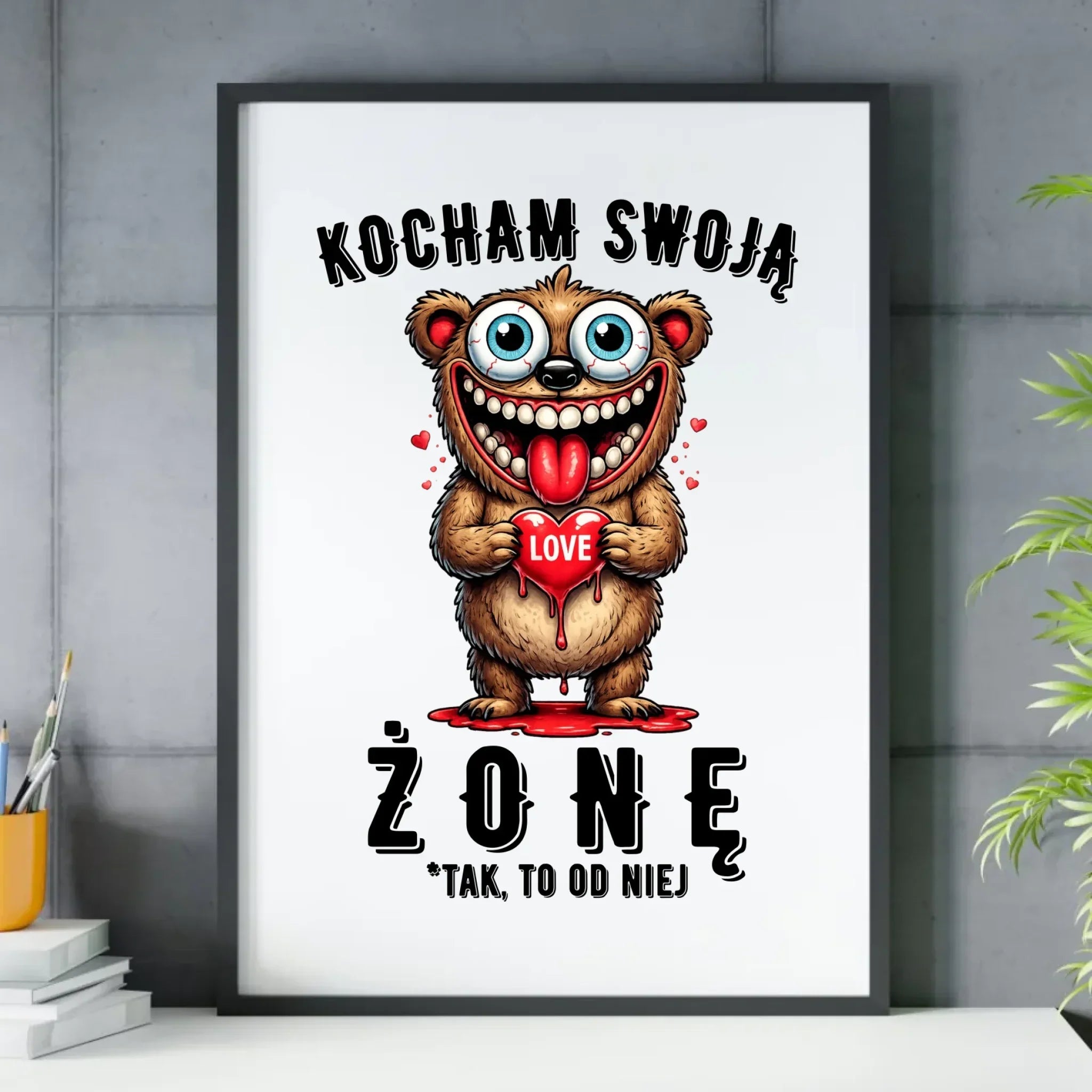 Plakat w ramie dla męża - Kocham swoją żonę W23 - StoryCups.pl