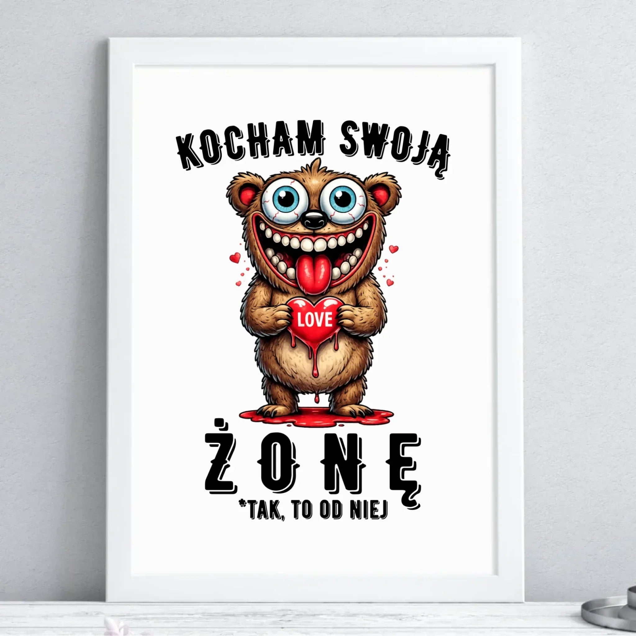 Plakat w ramie dla męża - Kocham swoją żonę W23 - StoryCups.pl