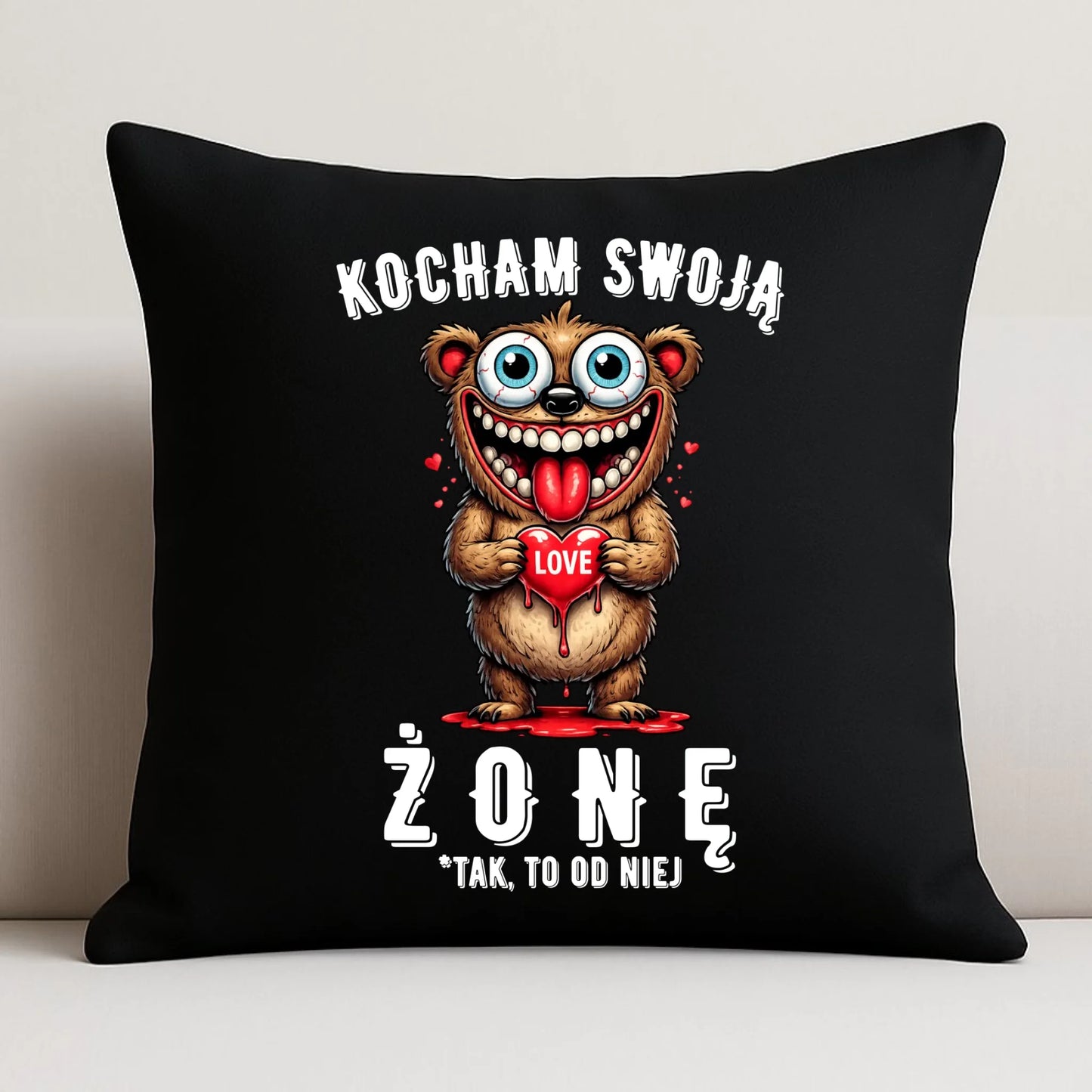 Poduszka dekoracyjna dla męża - Kocham swoją żonę W23 - StoryCups.pl