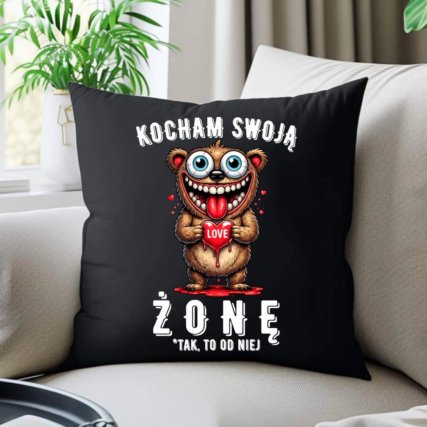 Poduszka dekoracyjna dla męża - Kocham swoją żonę W23 - StoryCups.pl