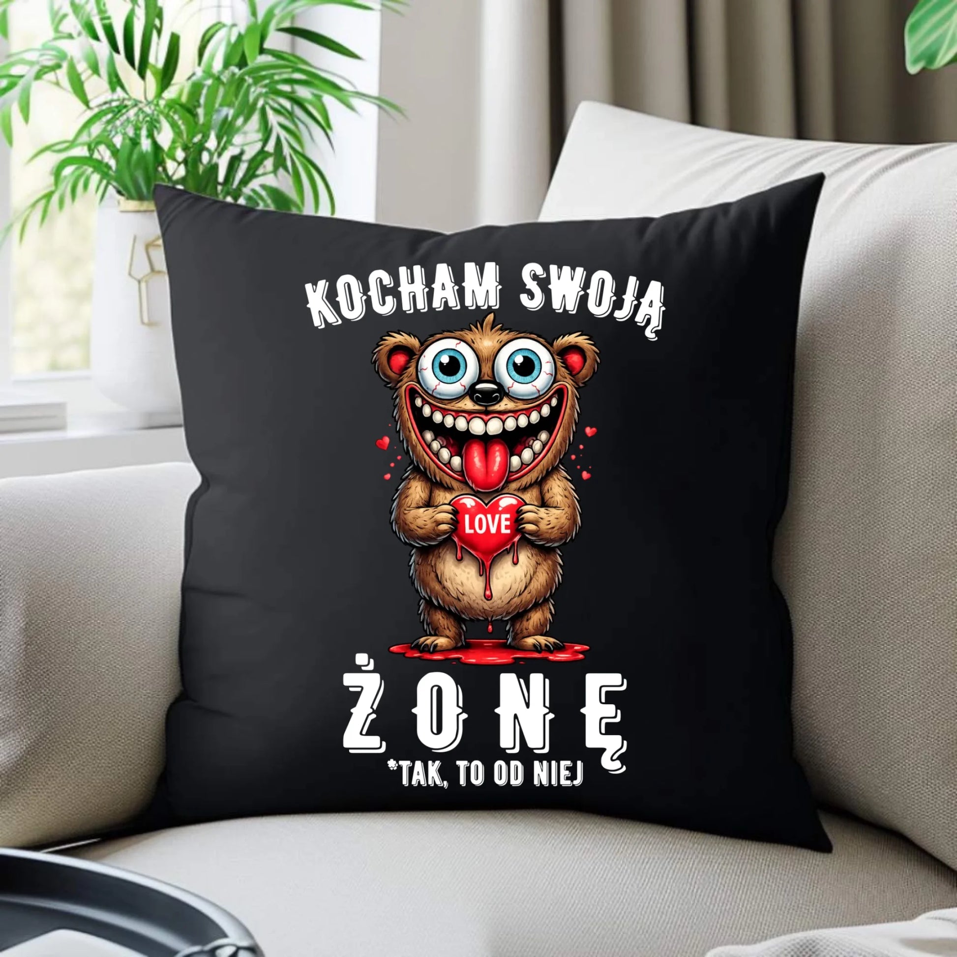 Poduszka dekoracyjna dla męża - Kocham swoją żonę W23 - StoryCups.pl