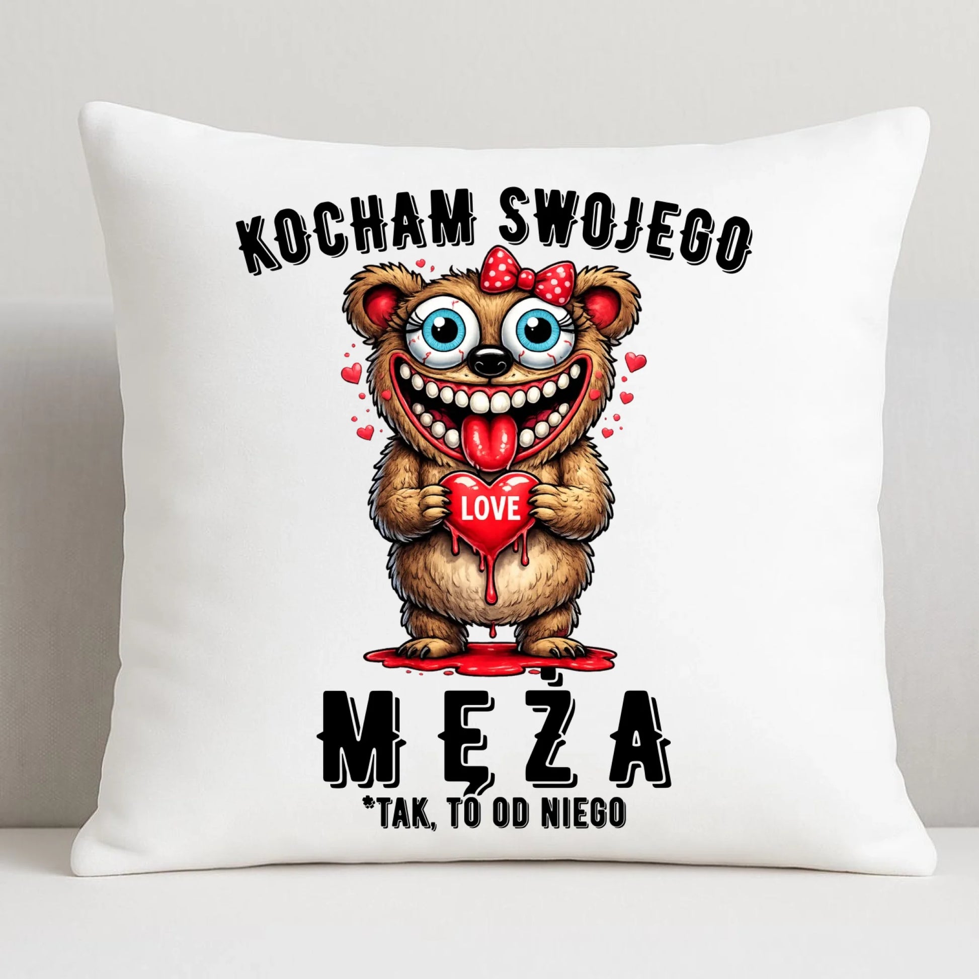 Poduszka dla żony - Kocham swojego męża W22 - StoryCups.pl