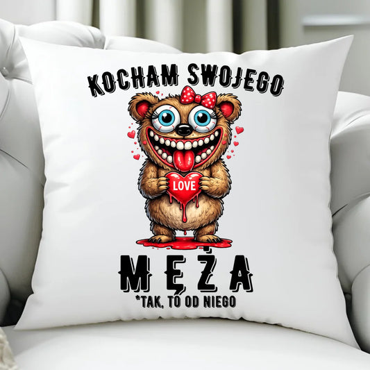 Poduszka dla żony - Kocham swojego męża W22 - StoryCups.pl