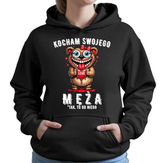 Bluza damska z kapturem dla żony - Kocham swojego męża W22 - StoryCups.pl