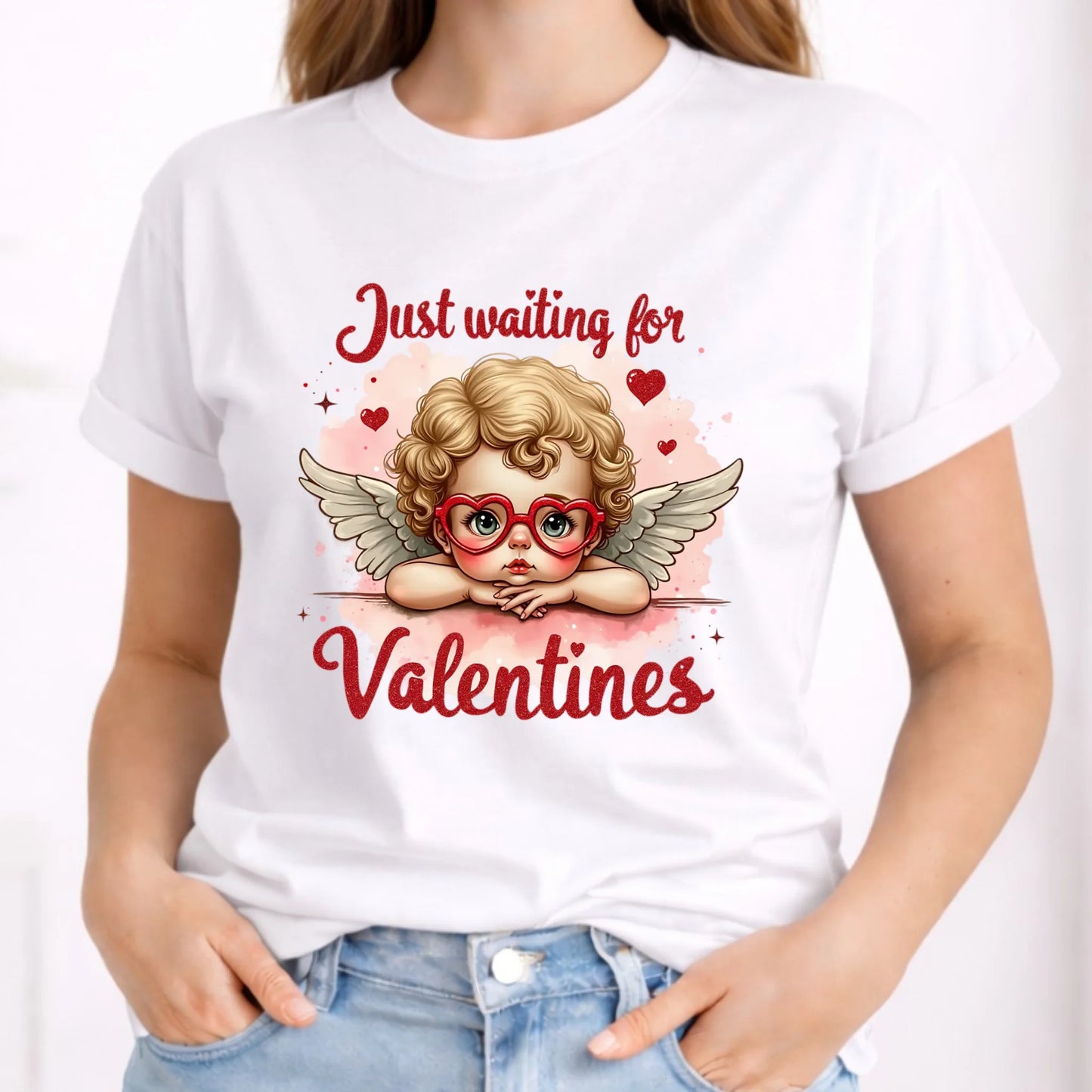 Koszulka damska na Walentynki - Just waiting for Valentines W24 - StoryCups.pl