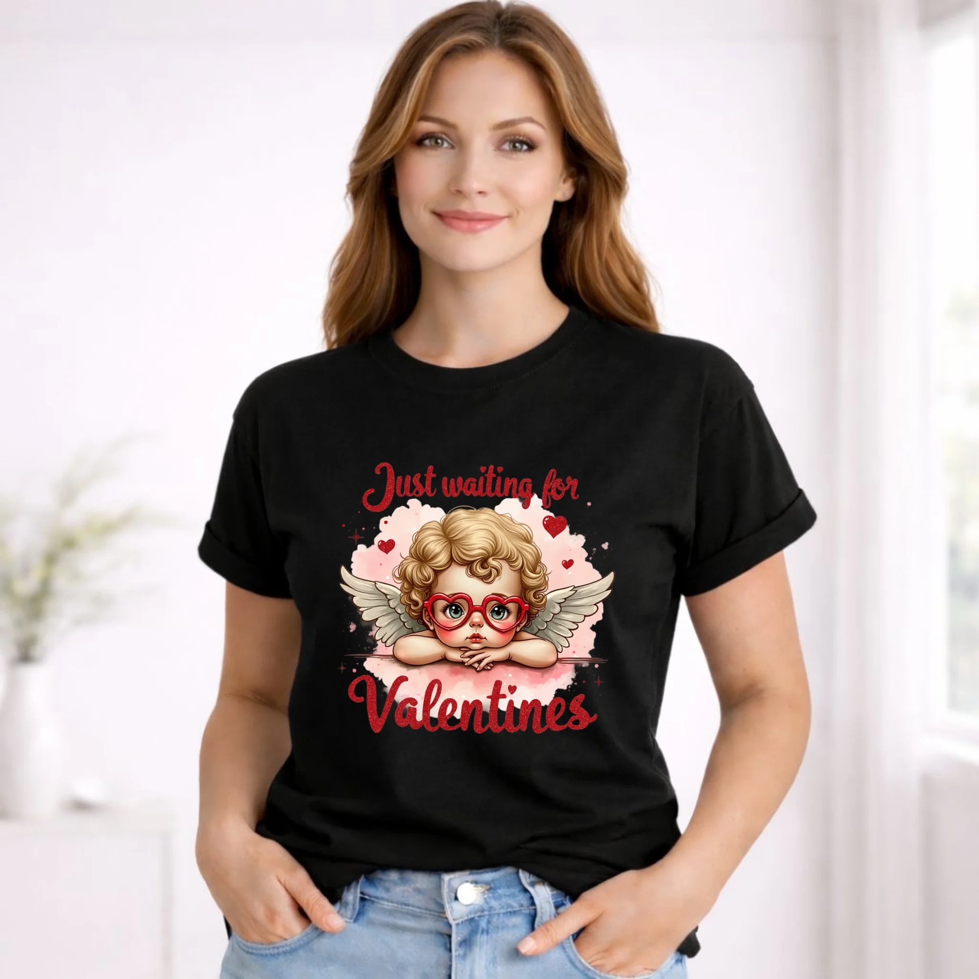 Koszulka damska na Walentynki - Just waiting for Valentines W24 - StoryCups.pl