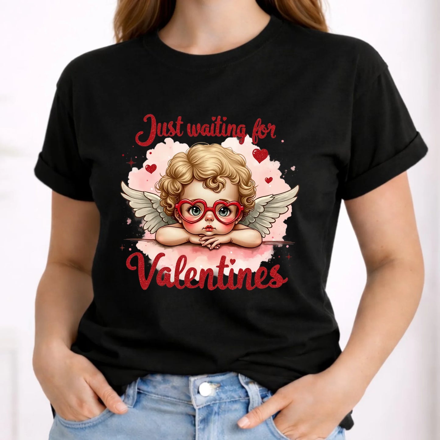 Koszulka damska na Walentynki - Just waiting for Valentines W24 - StoryCups.pl