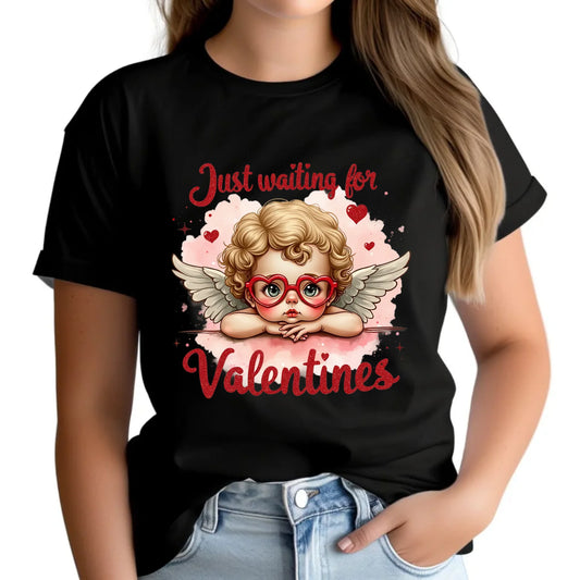 Koszulka damska na Walentynki - Just waiting for Valentines W24 - StoryCups.pl