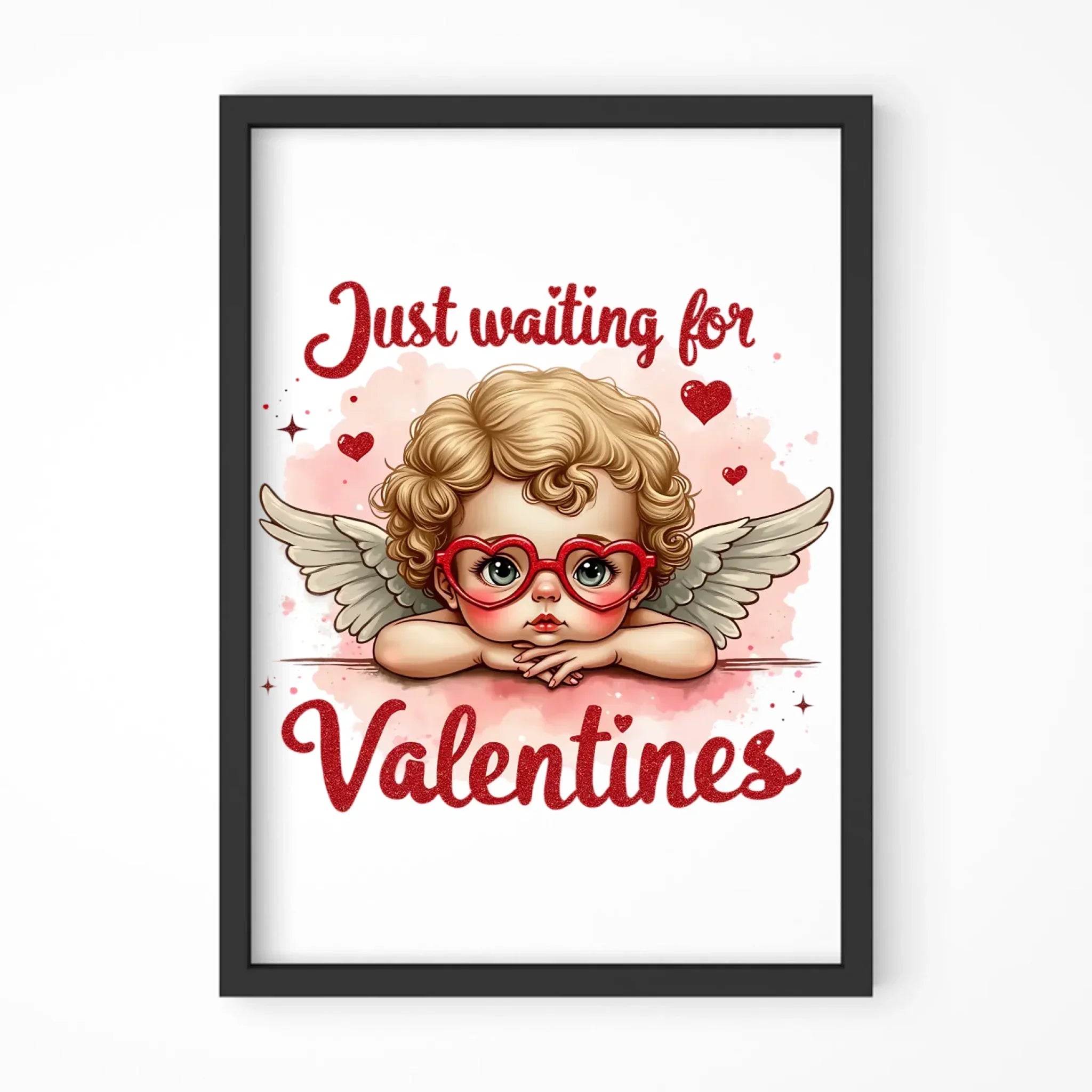 Plakat w ramie na Walentynki - Just waiting for Valentines W24 - StoryCups.pl